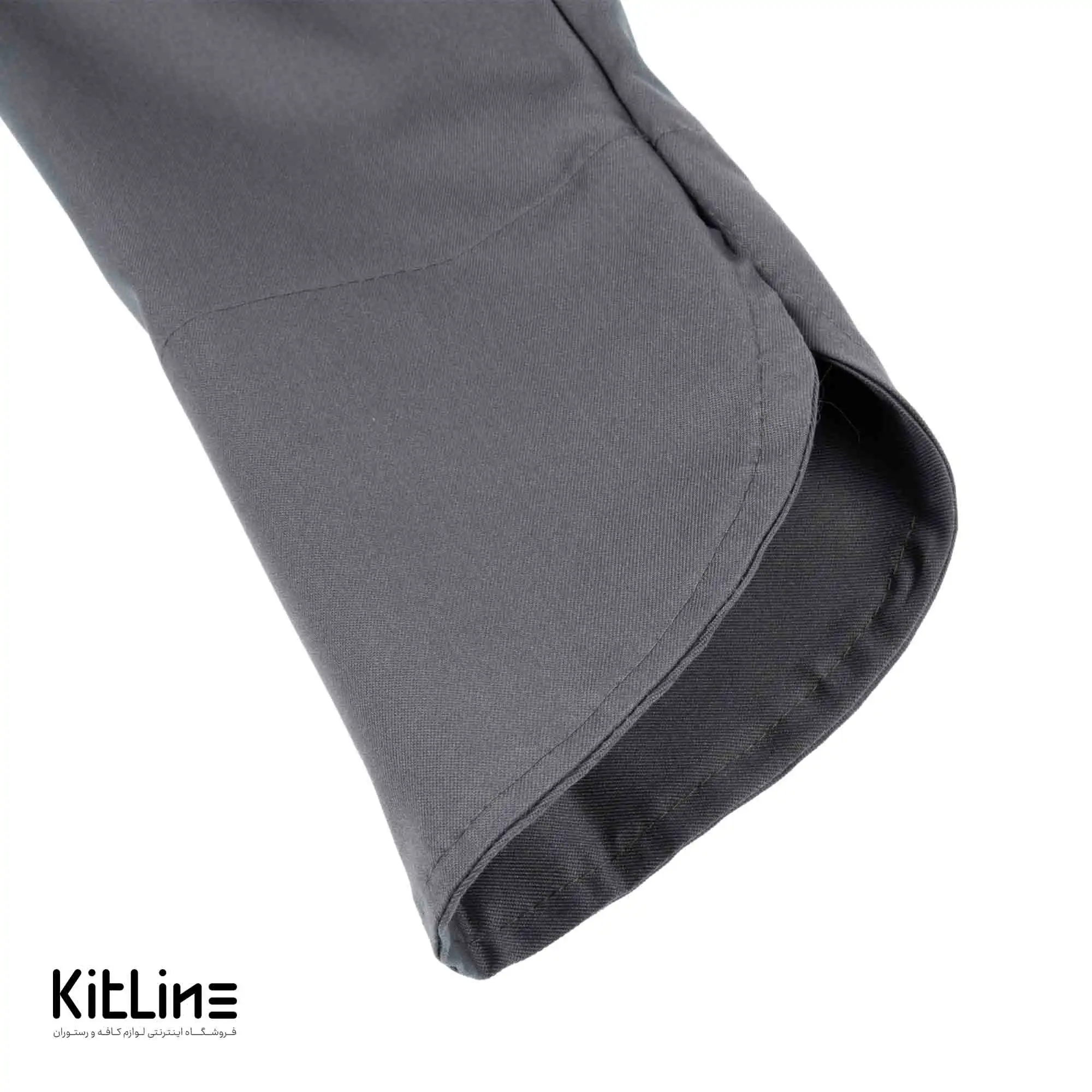 روپوش سرآشپز آستین بلند با دکمه جداشو طوسی پوشاکو - تصویر 4