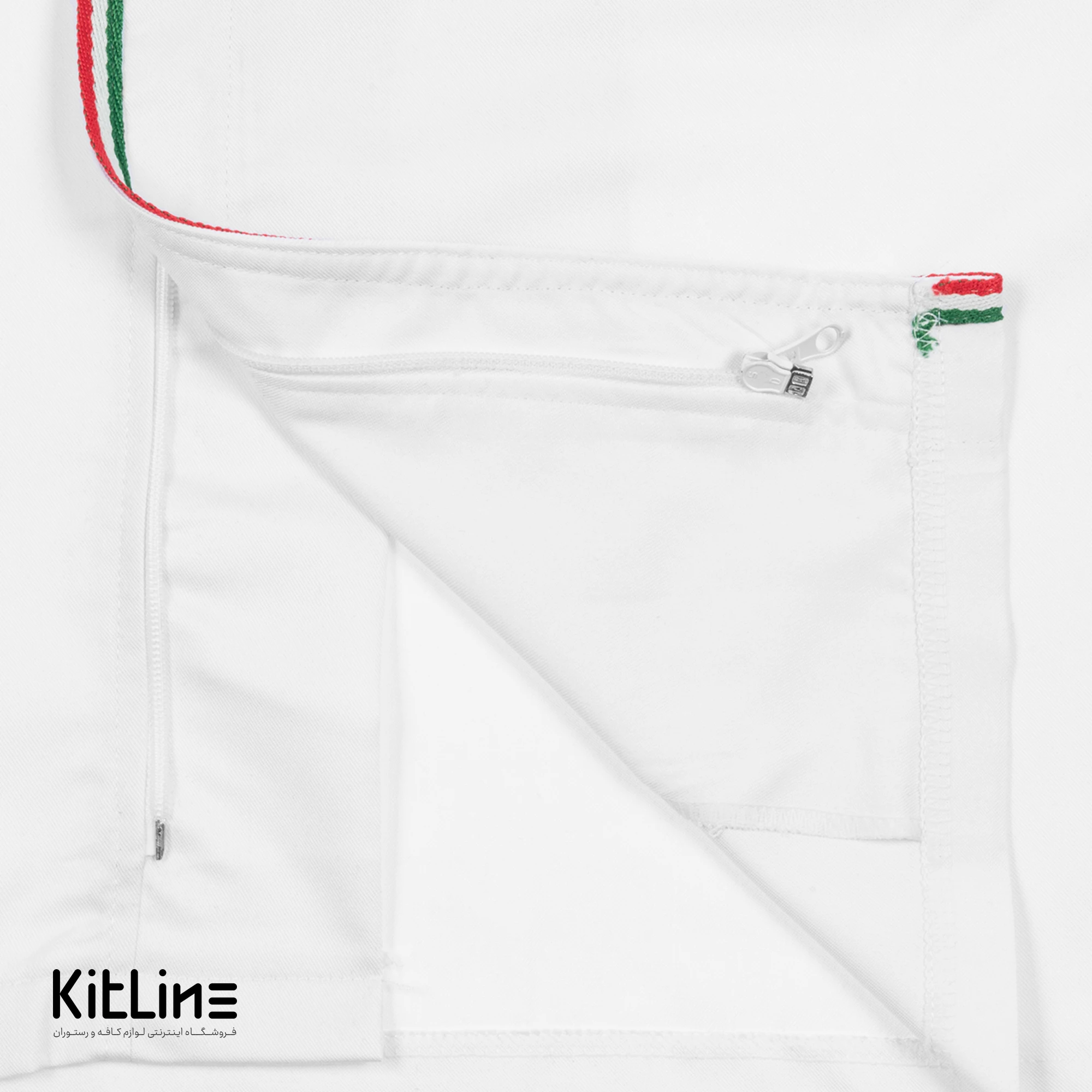 روپوش زیپی آستین کوتاه سفید مغزی پرچم برند سارا فرم - تصویر 6