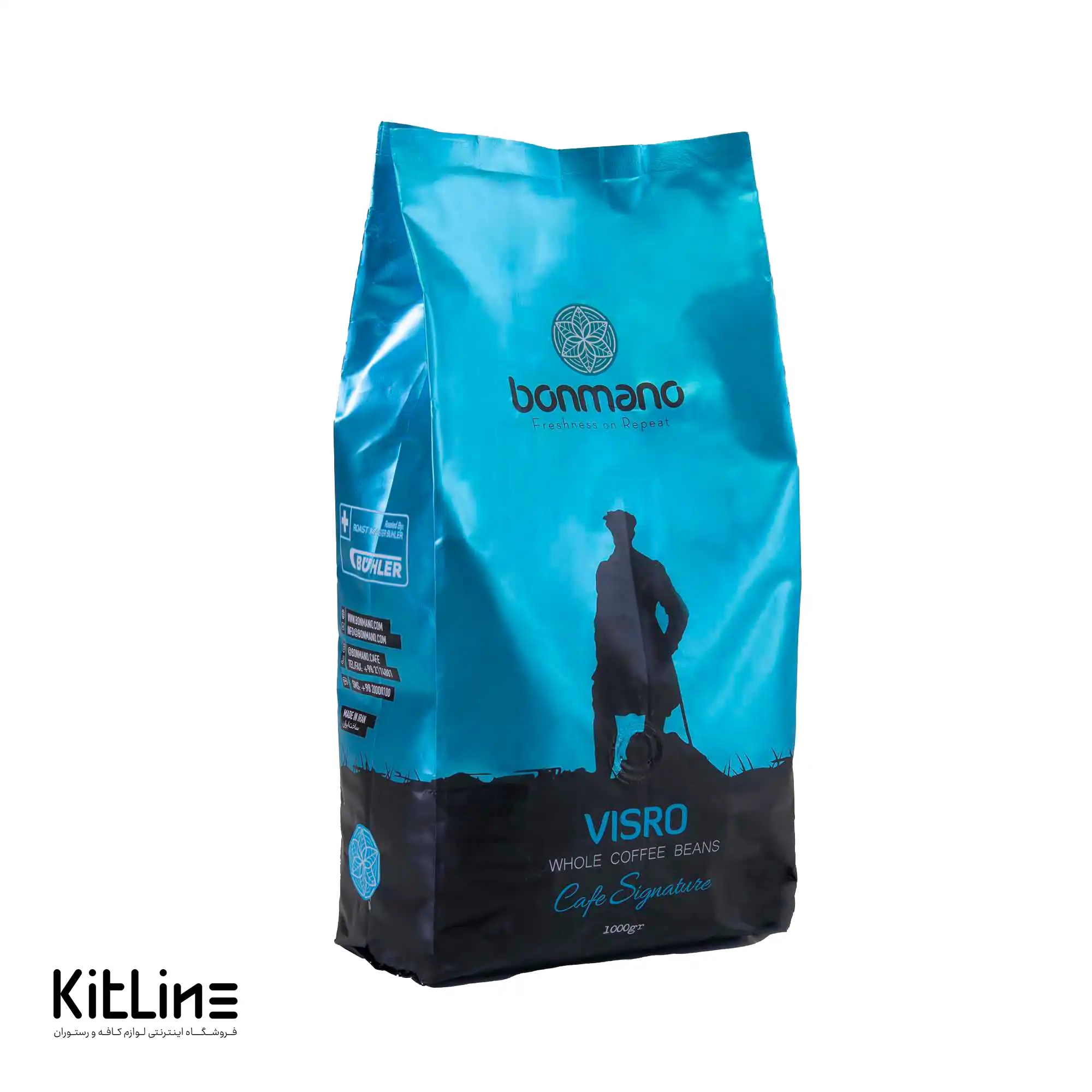 دانه قهوه ۸۰٪ عربیکا ۲۰٪ روبوستا اسپرسو ویسرو بن مانو ۱ کیلوگرمی