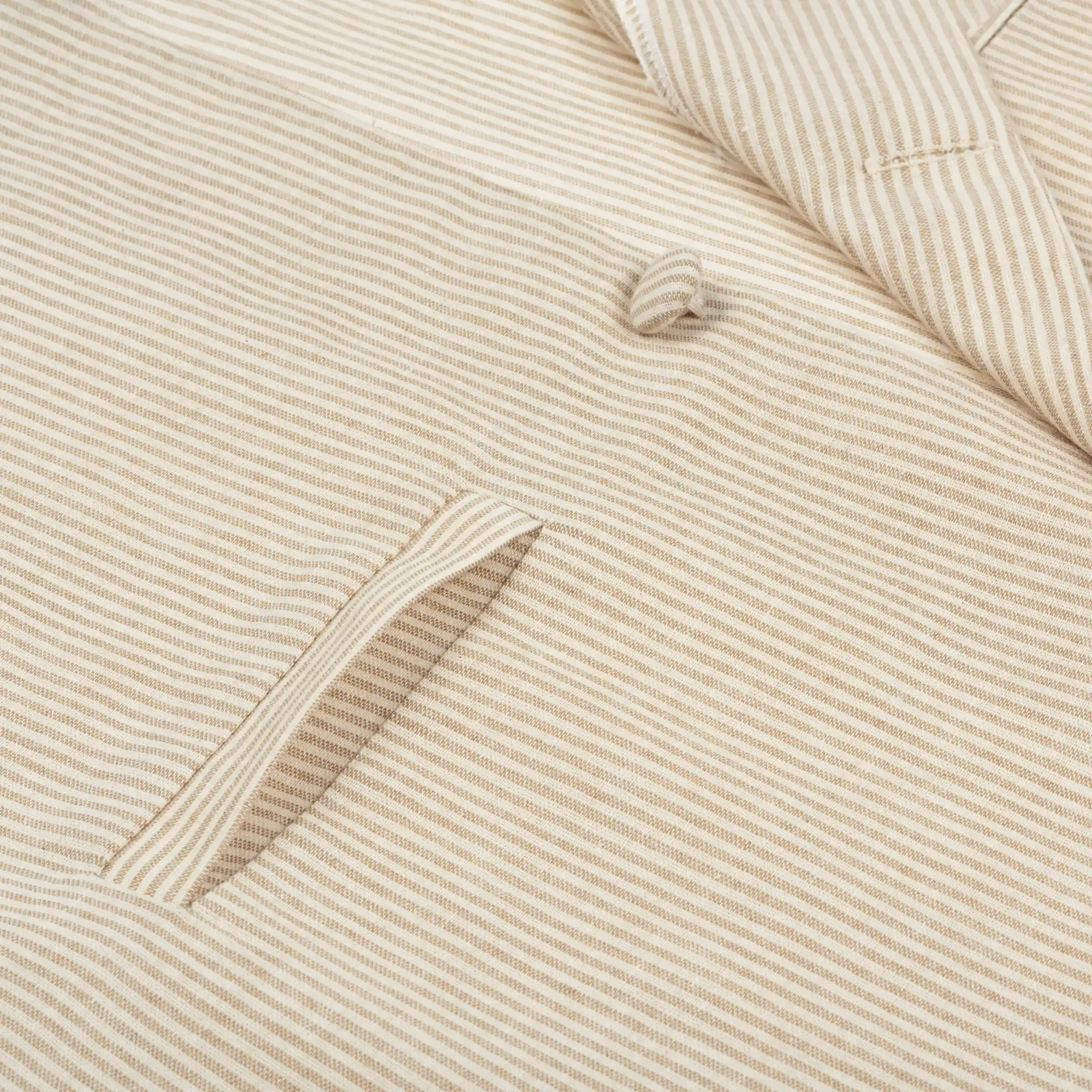 جلیقه لینن راه راه رنگ کرم برند S.R - تصویر 6