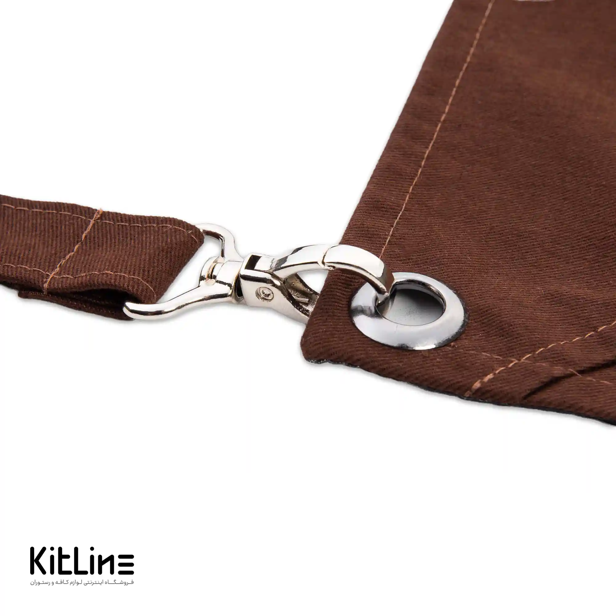 پيشبند کتان کجراه ۳ جیب قهوهای کیوان - تصویر 6