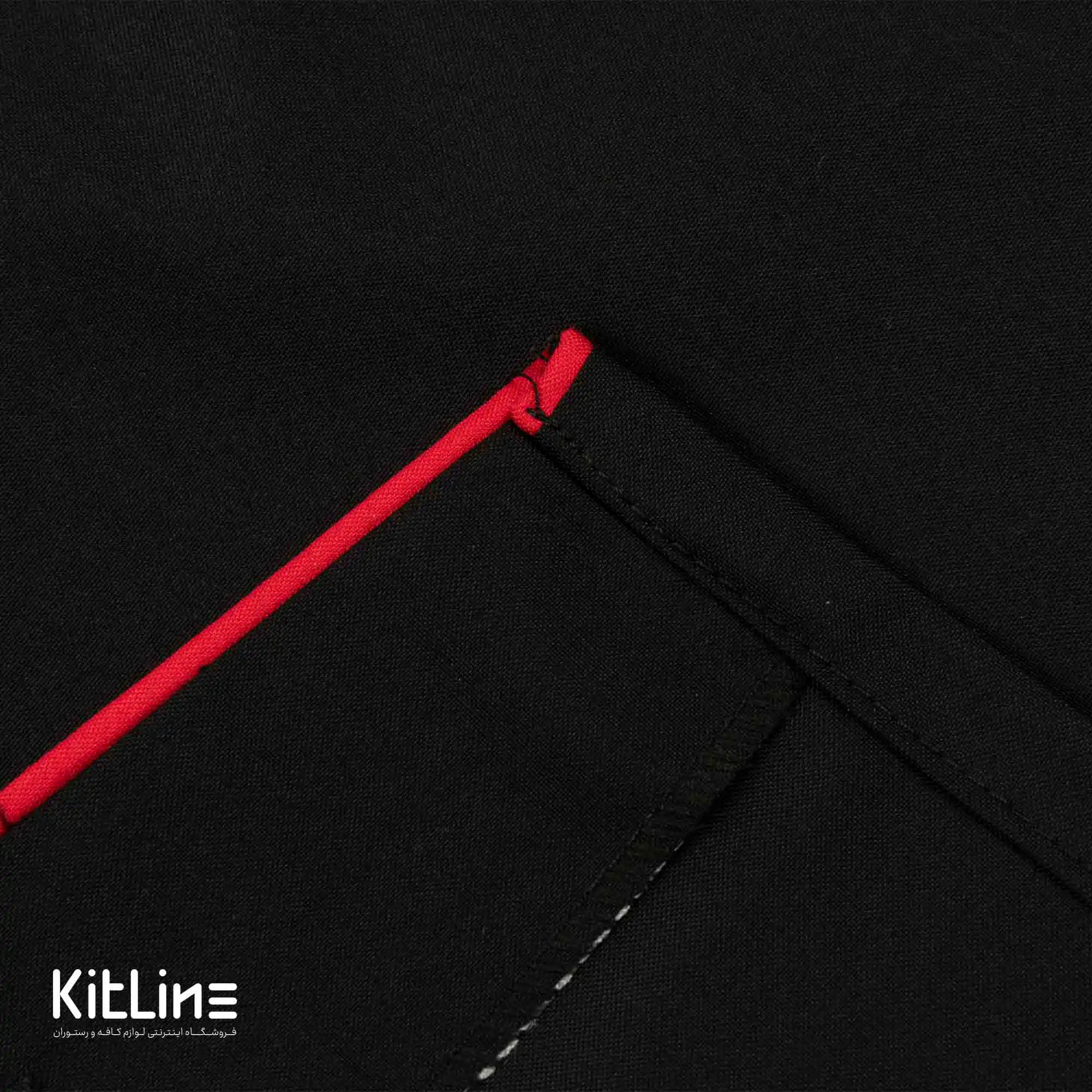 روپوش مشکی آستین کوتاه خرج کار قرمز تک فرم مدل ويرا - تصویر 5