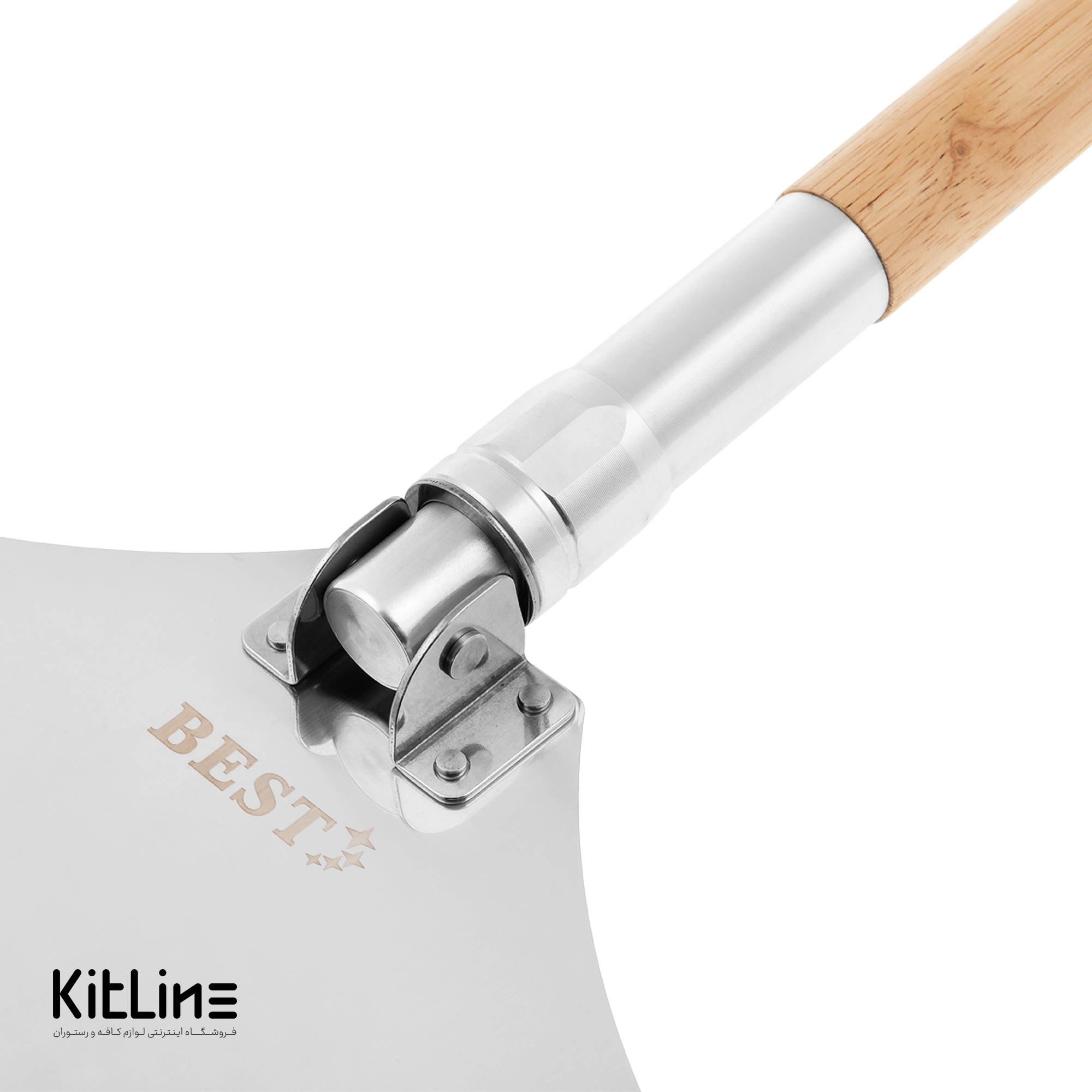 پارو پیتزا آلومینیومی مستطیل کف ۳۰ دسته چوبی ۴۰ سانتیمتر بست - تصویر 5