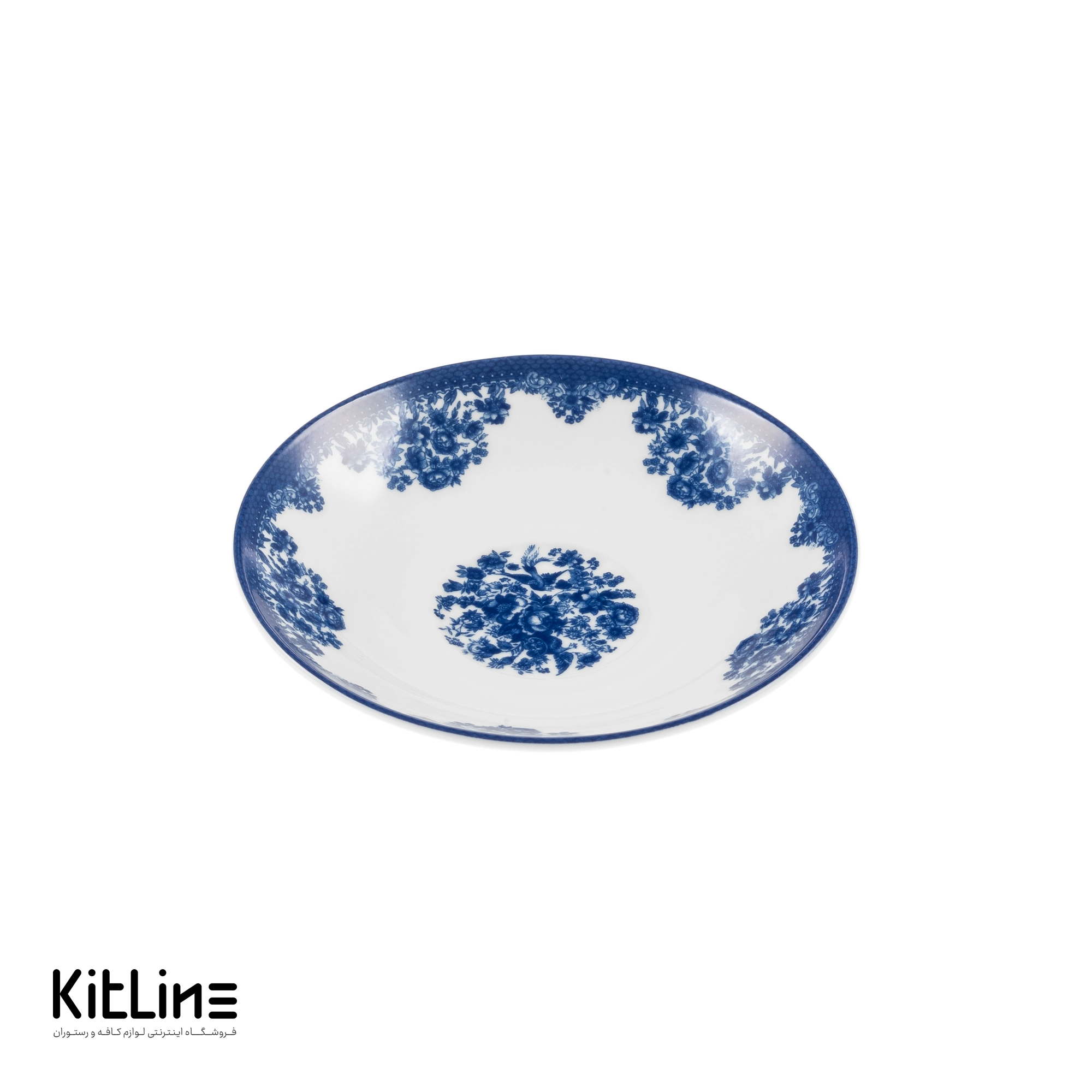 نعلبکی چینی ۱۳ سانتیمتری زرین مدل فلورانس سرمه ای