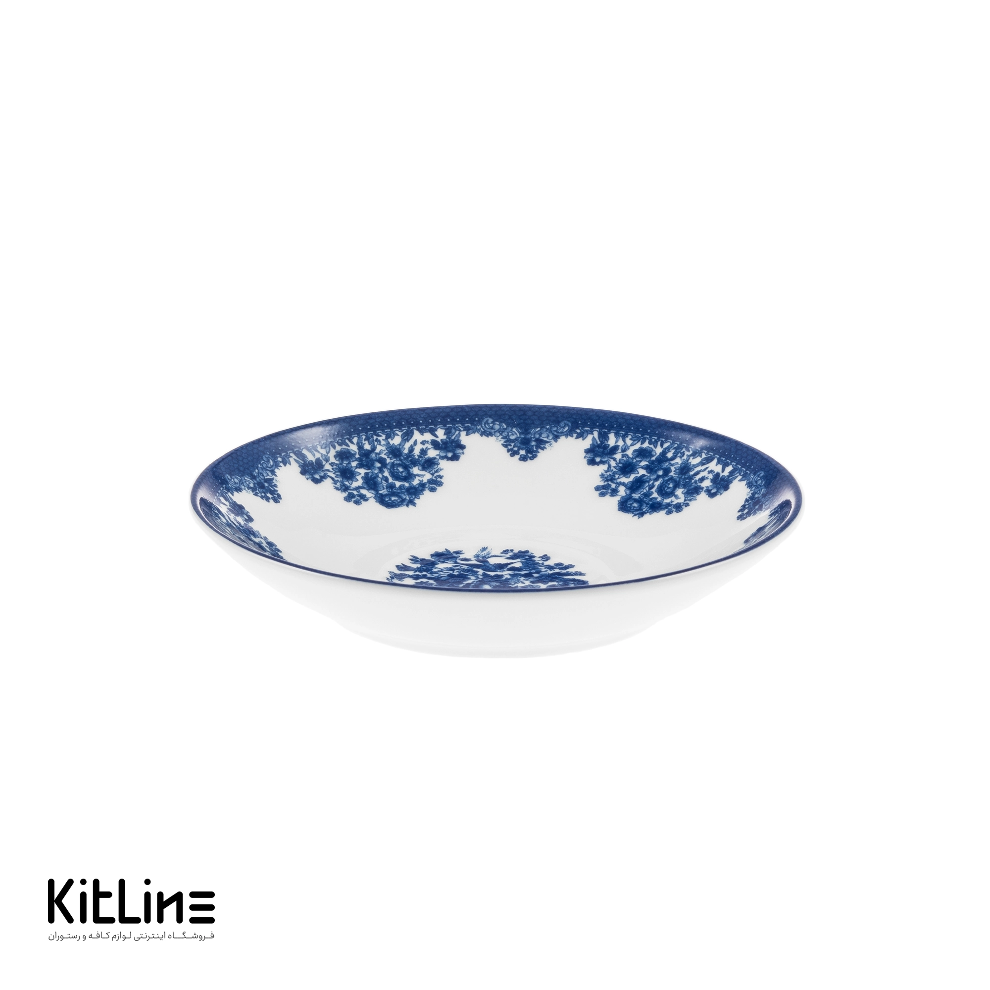 نعلبکی چینی ۱۳ سانتیمتری زرین مدل فلورانس سرمه ای - تصویر 3