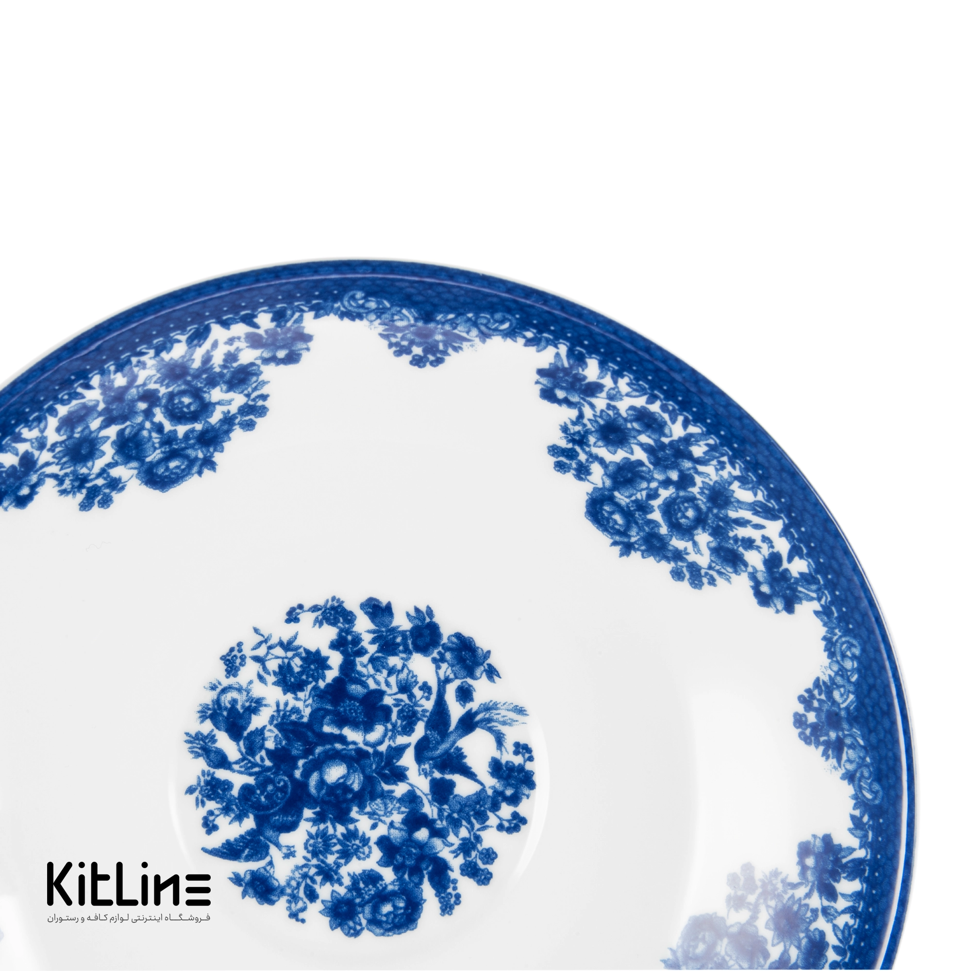 نعلبکی چینی ۱۳ سانتیمتری زرین مدل فلورانس سرمه ای - تصویر 4