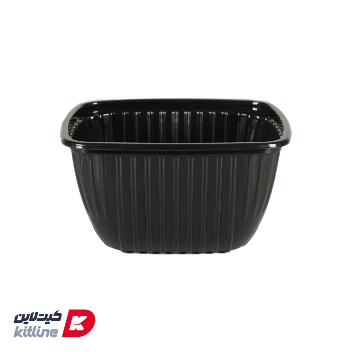 ظرف یکبار مصرف ۱۶×۱۷ سانتیمتری مشکی همراه درب شفاف، دیوایدر و سس کاپ (کارتن ۲۰۰ عددی) - تصویر 5