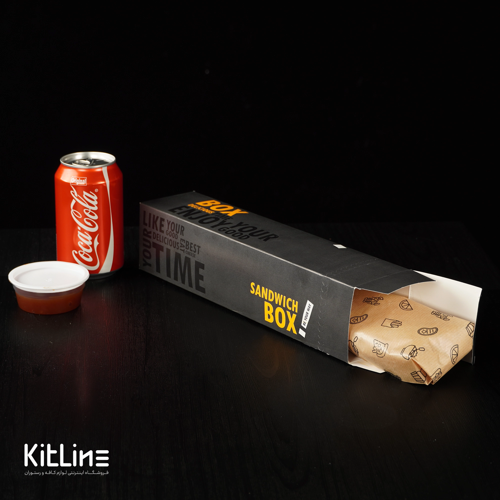 جعبه ساندویچ یکبار مصرف ايندربرد ۷×۳۰ سانتیمتری مشکی (کارتن ۳۰۰ عددی) - تصویر 4