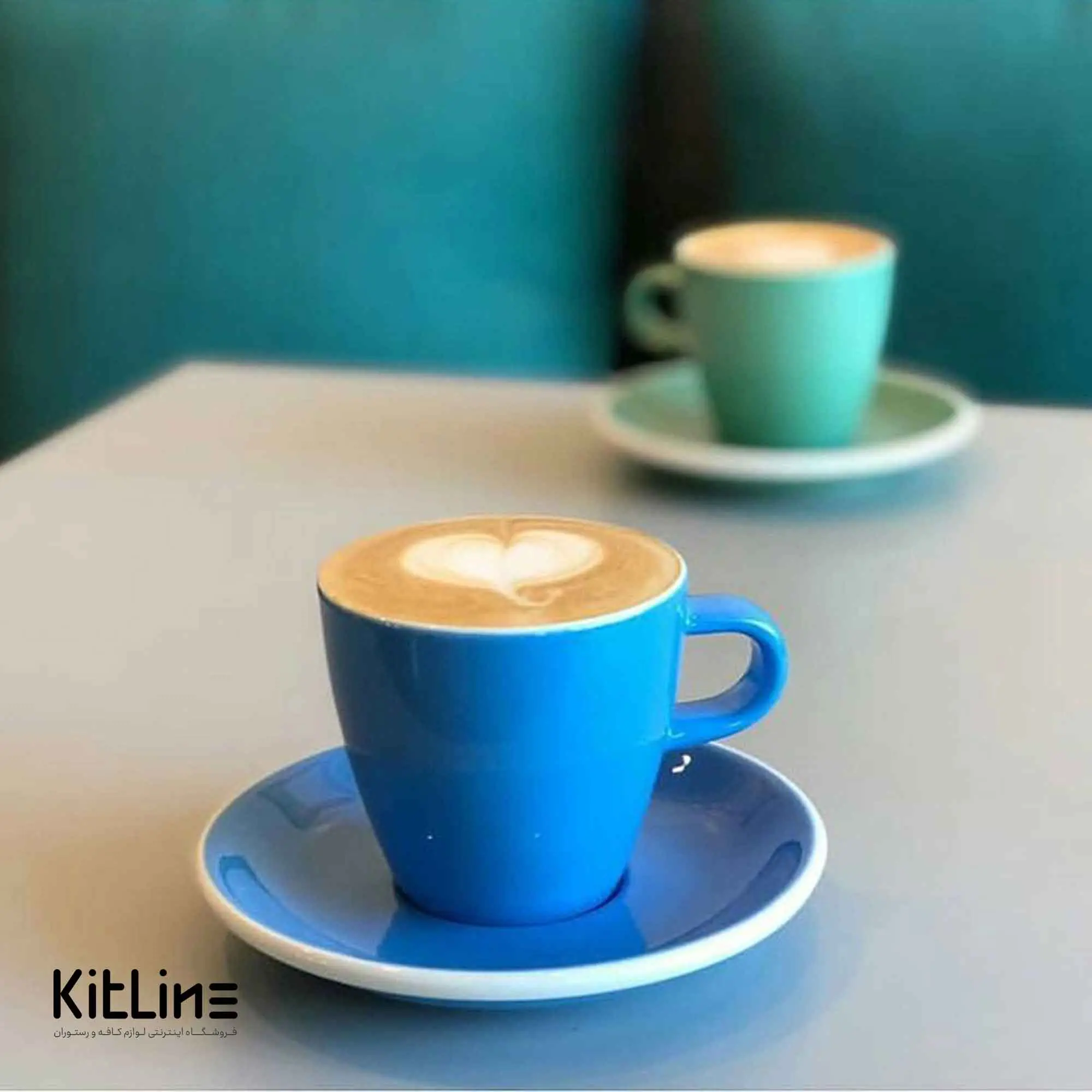 فنجان و نعلبکی پرسلین ۱۷۰ میلیلیتری آبی اکمه (ACME) - تصویر 6