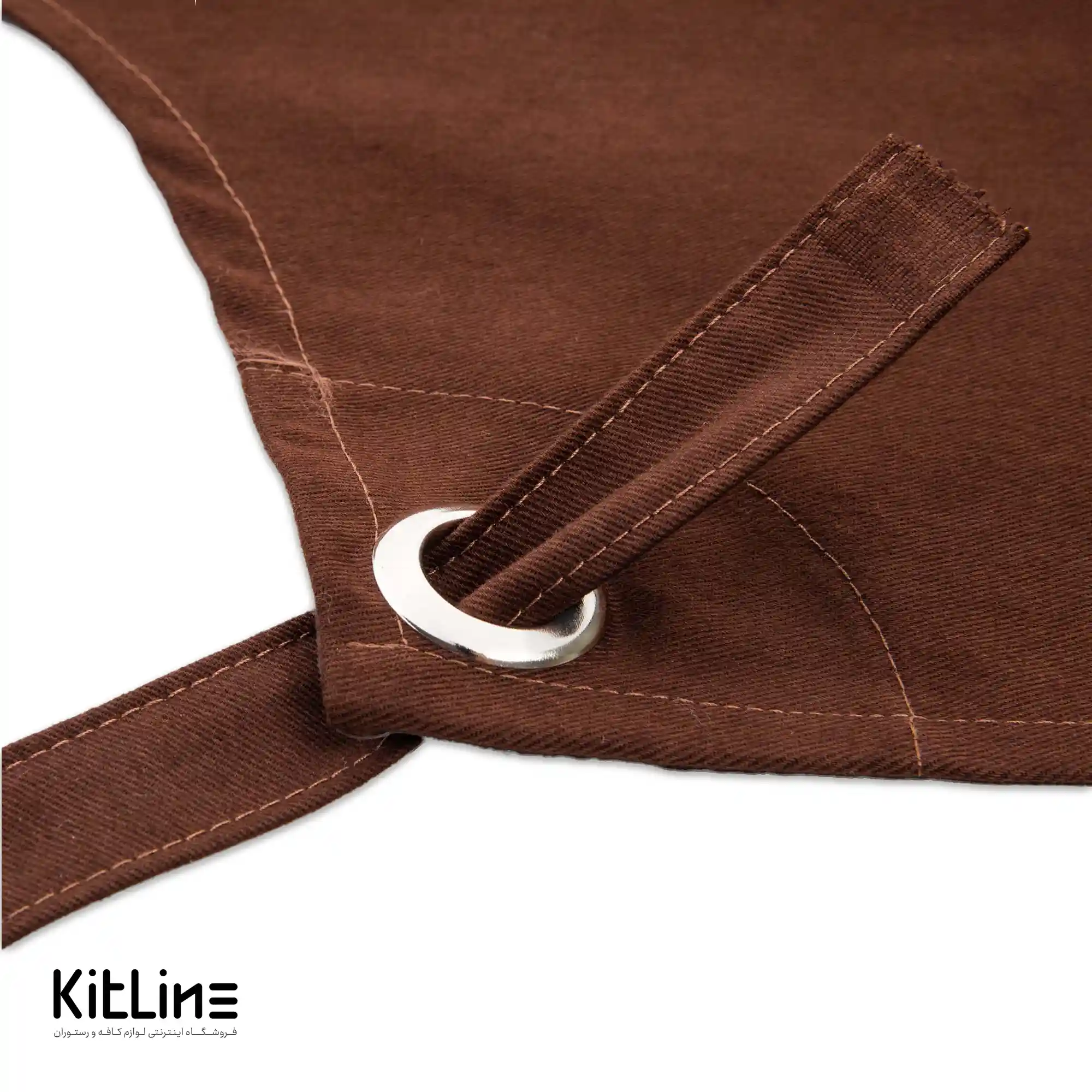 پيشبند کتان کجراه ۳ جیب قهوهای کیوان - تصویر 7
