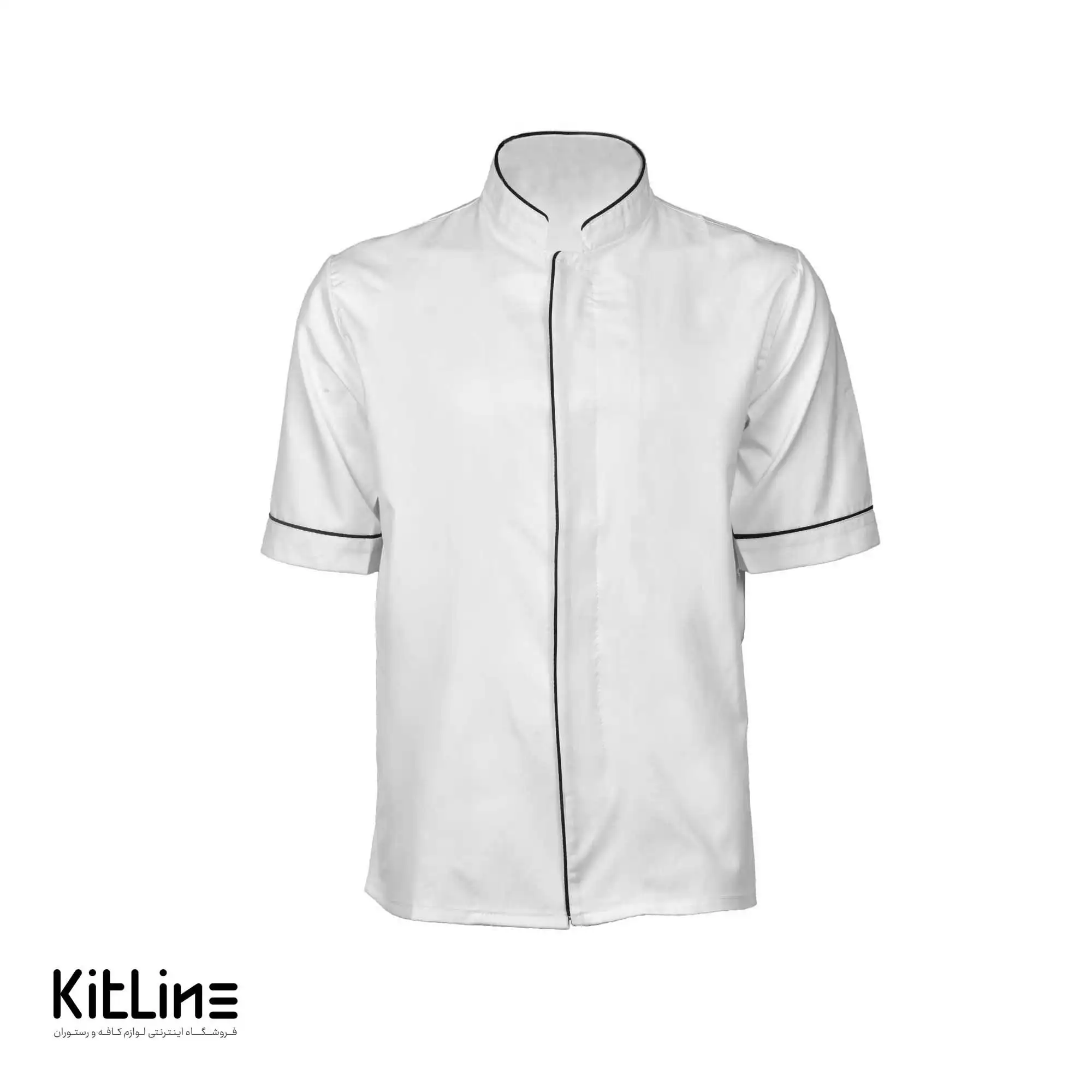 روپوش آستین کوتاه سفید مغزی مشکی پوشاکو - تصویر 2