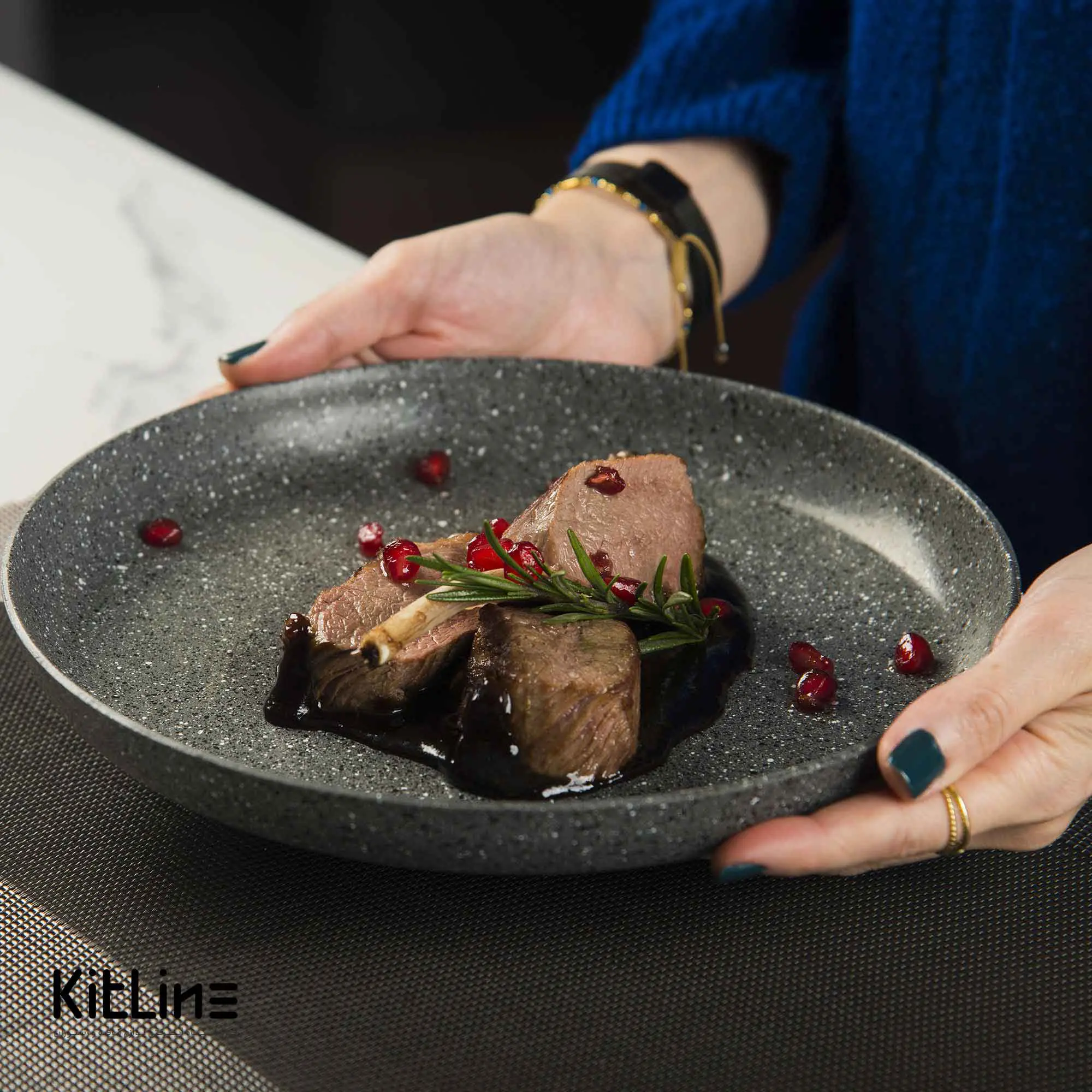 بشقاب آلومینیومی روکش گرانیتی ۲۴ سانتیمتری - تصویر 4