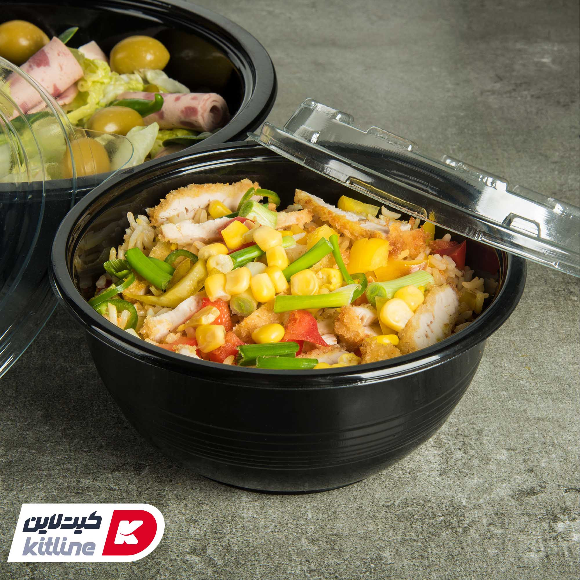 کاسه یکبار مصرف ۱۰۰۰ میلی لیتری مشکی همراه درب (کارتن ۴۰۰ عددی) - تصویر 6