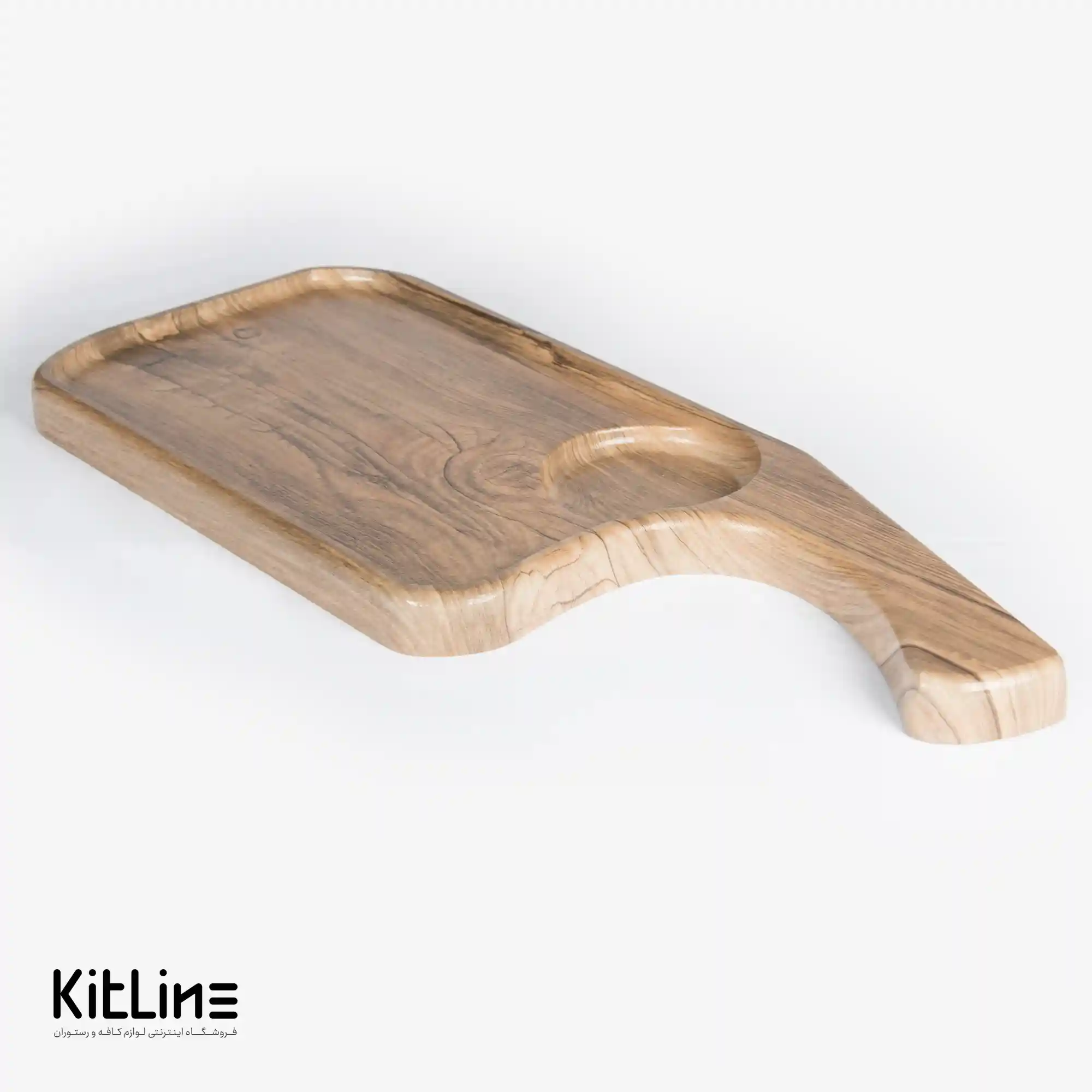 تخته سرو ۲۰×۴۸ سانتیمتری چوبی راکتی همراه با سبد سرو استیل - تصویر 3