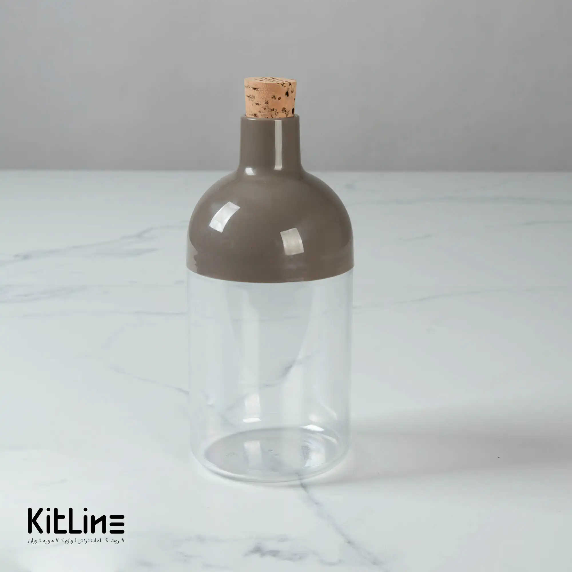 بانکه پلاستیکی ۶۰۰ میلیلیتری خاکی با درب چوب پنبه بیسه (Biesse) - تصویر 4