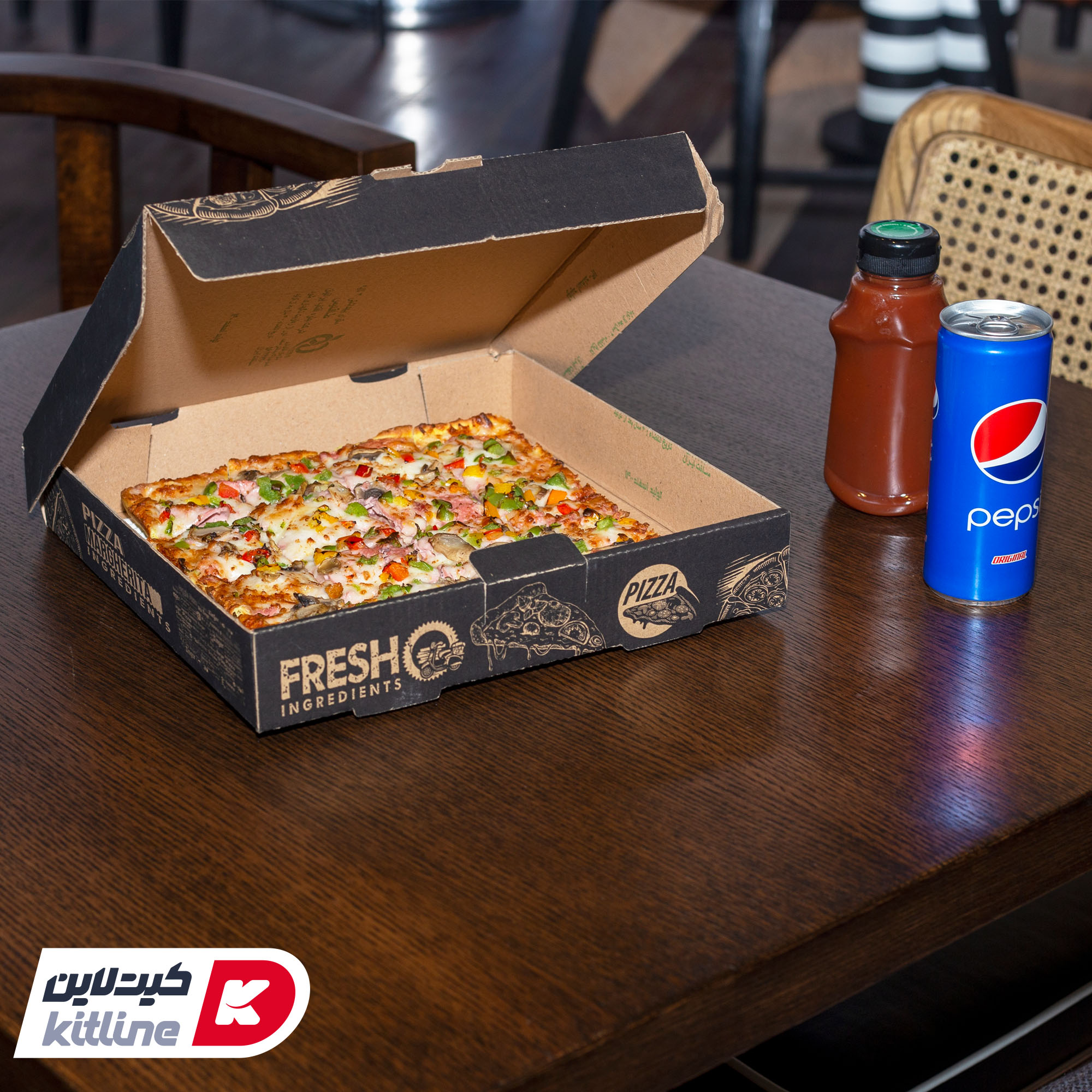 جعبه پیتزا کاغذی ایفلوت ۲۴ سانتیمتری (کارتن ۱۰۰ عددی) - تصویر 5