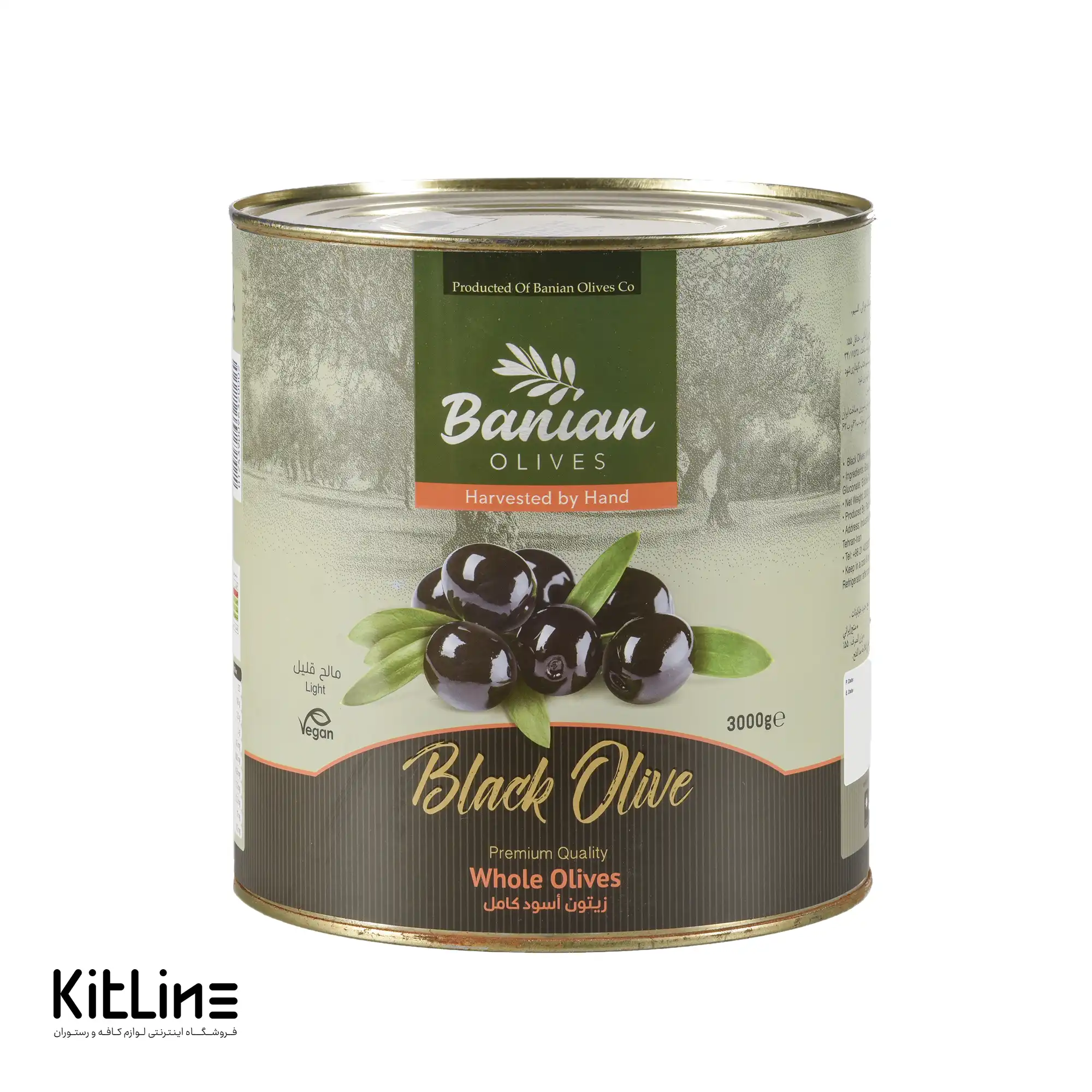 زیتون سیاه با هسته کنسروی سوپر بانیان ۳ کیلوگرمی