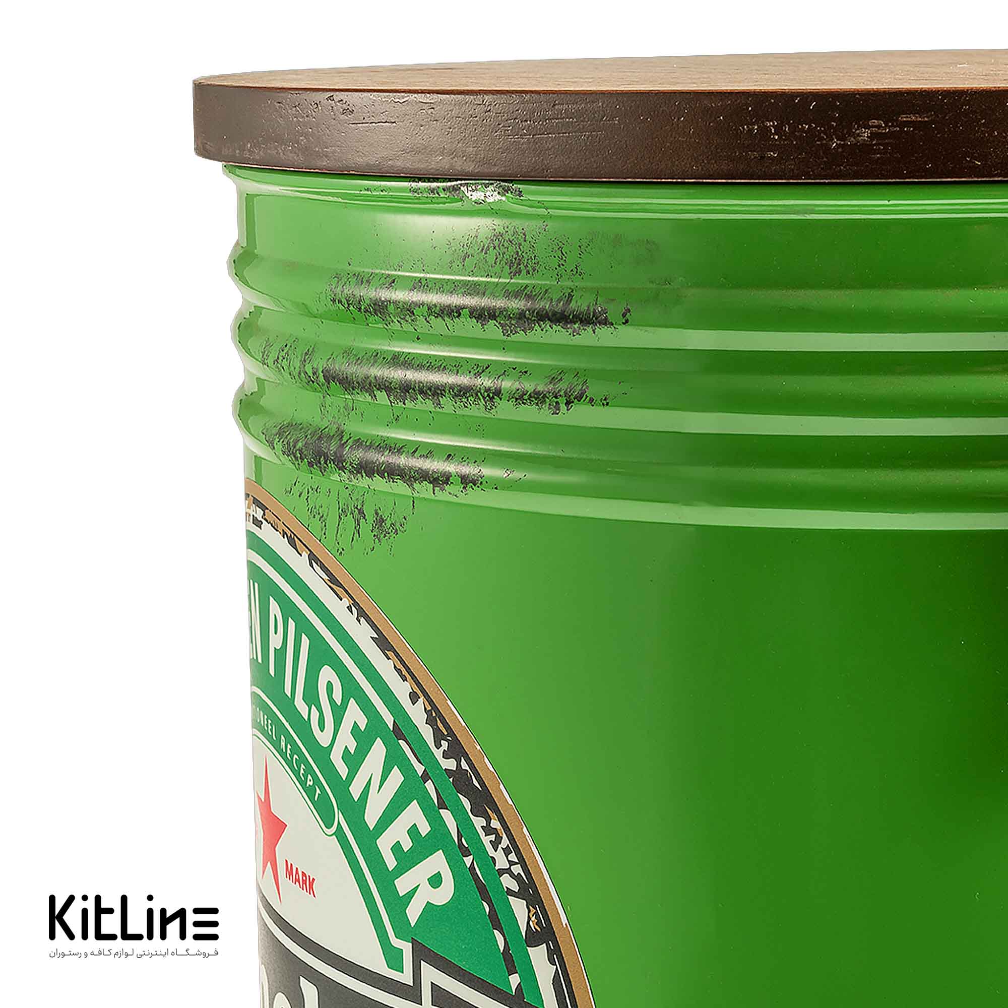 پاف ۳۷×۴۵ سانتیمتری فلزی سبز مدل هینیکن - تصویر 4