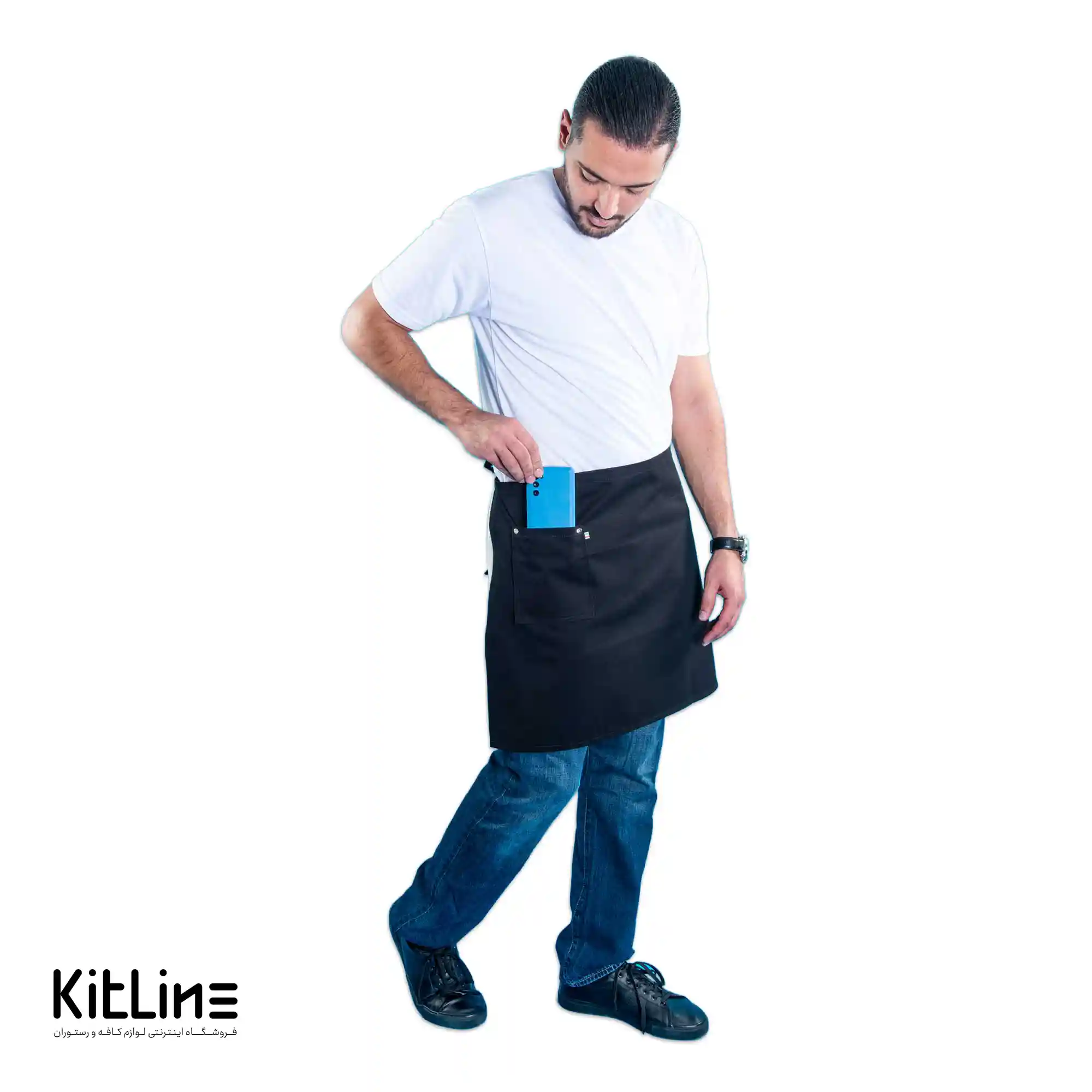 نیم پیشبند جین تک جیب کیوان - تصویر 7