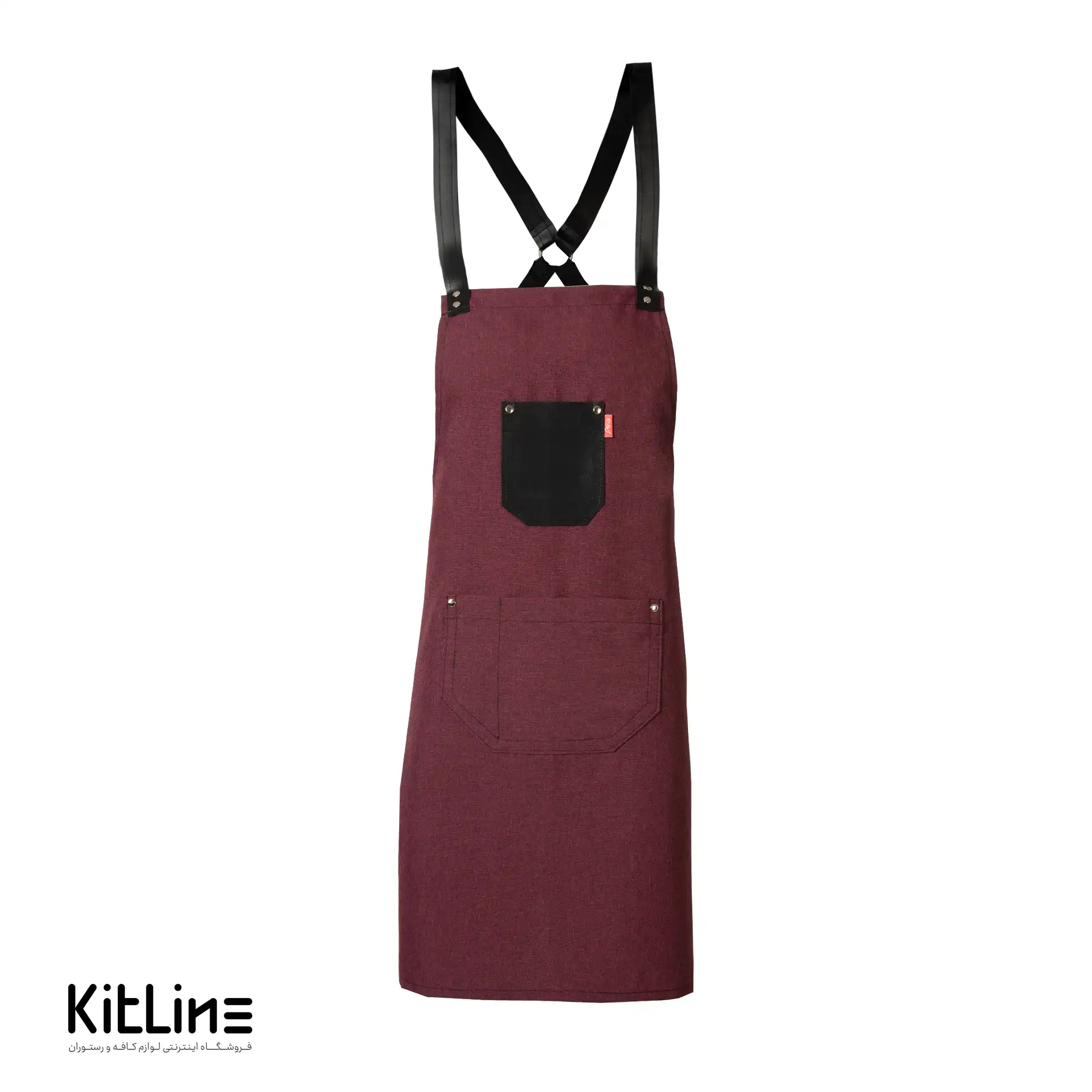 پيشبند زرشکی با جیب چرم - تصویر 2
