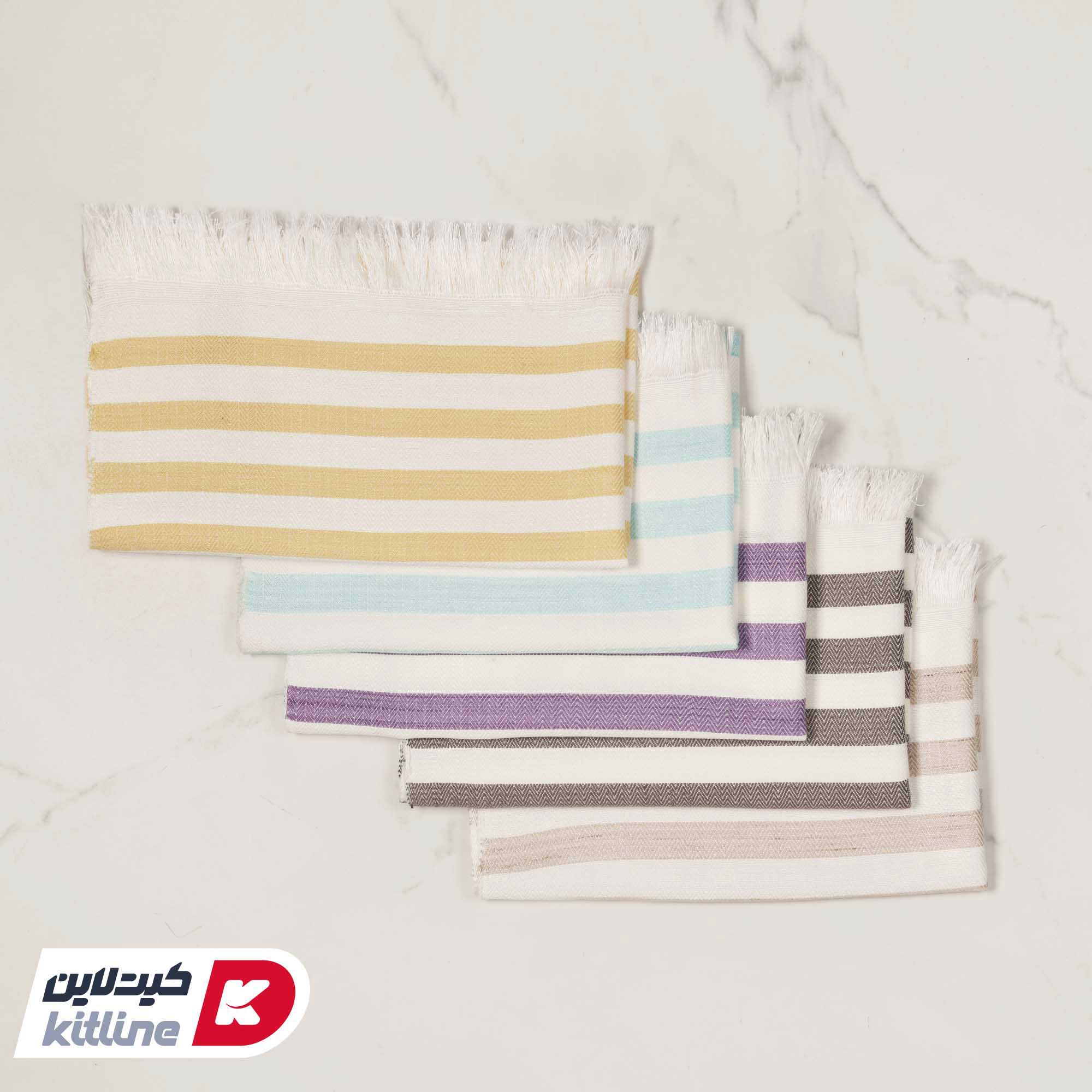 دستمال دستباف راه راه قهوه ای - تصویر 5