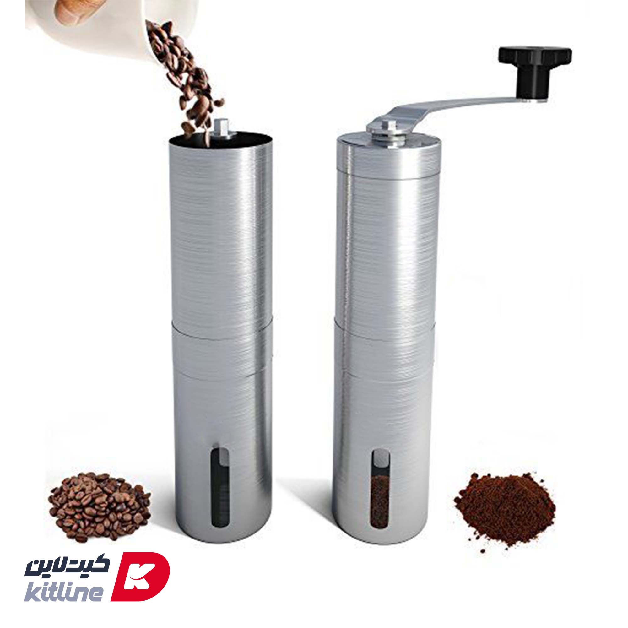 آسیاب قهوه دستی استیل استوانه ای - تصویر 4