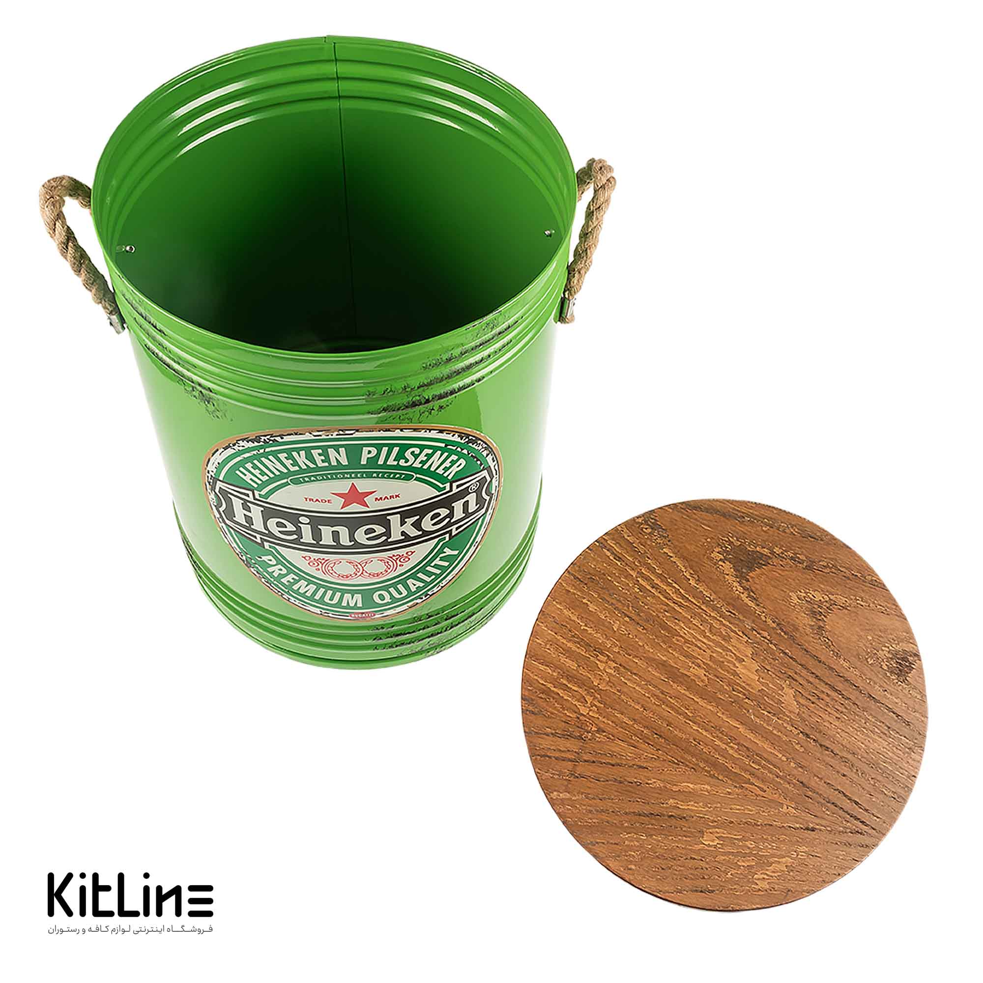 پاف ۳۷×۴۵ سانتیمتری فلزی سبز مدل هینیکن - تصویر 5