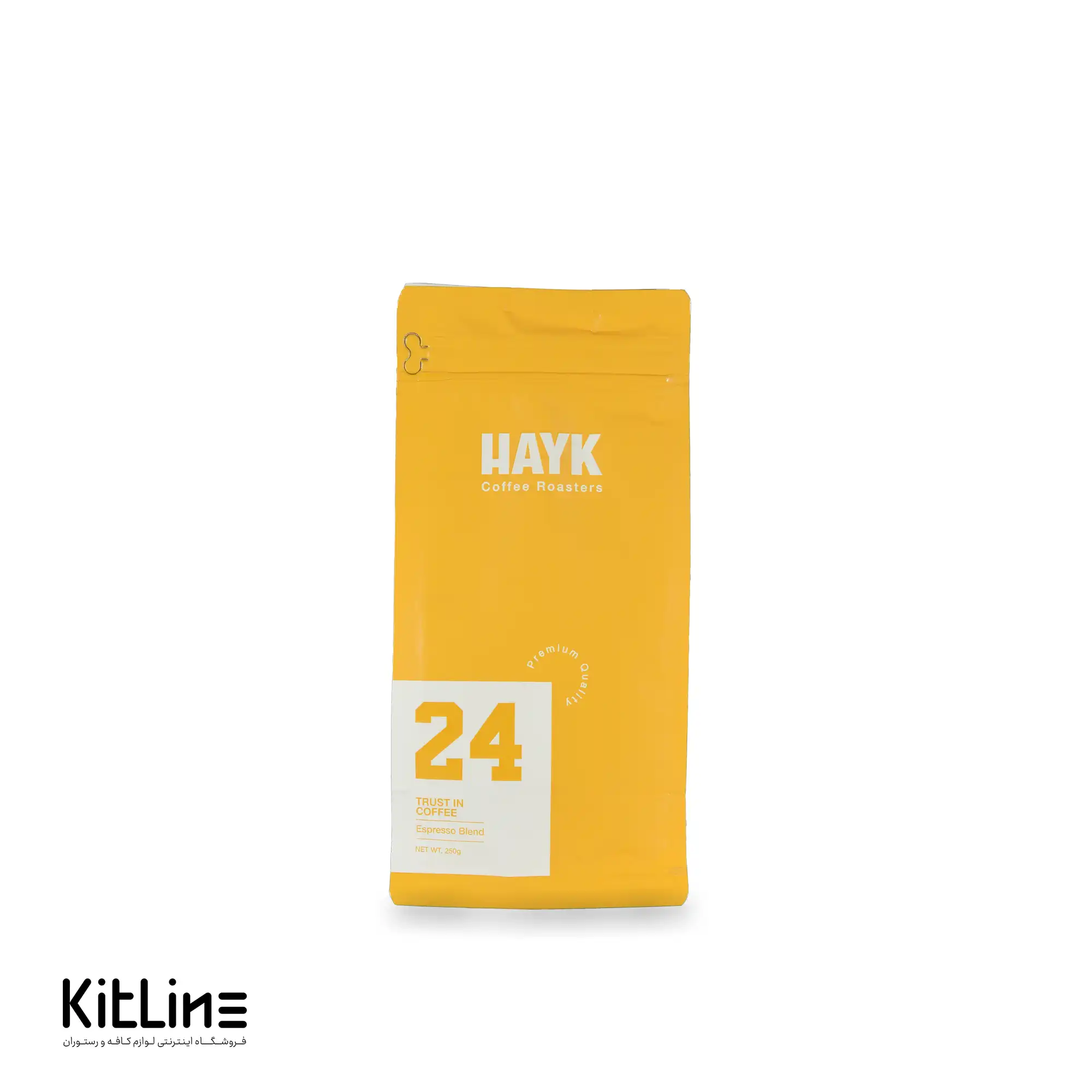 دانه قهوه ۸۰٪ عربیکا ۲۰٪ روبوستا ترکیب ۲۴ هايک ۲۵۰ گرمی