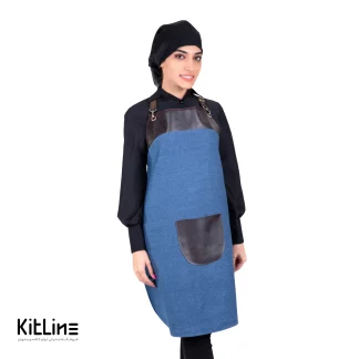 پیشبند جین تیره سنگشور جیب وسط