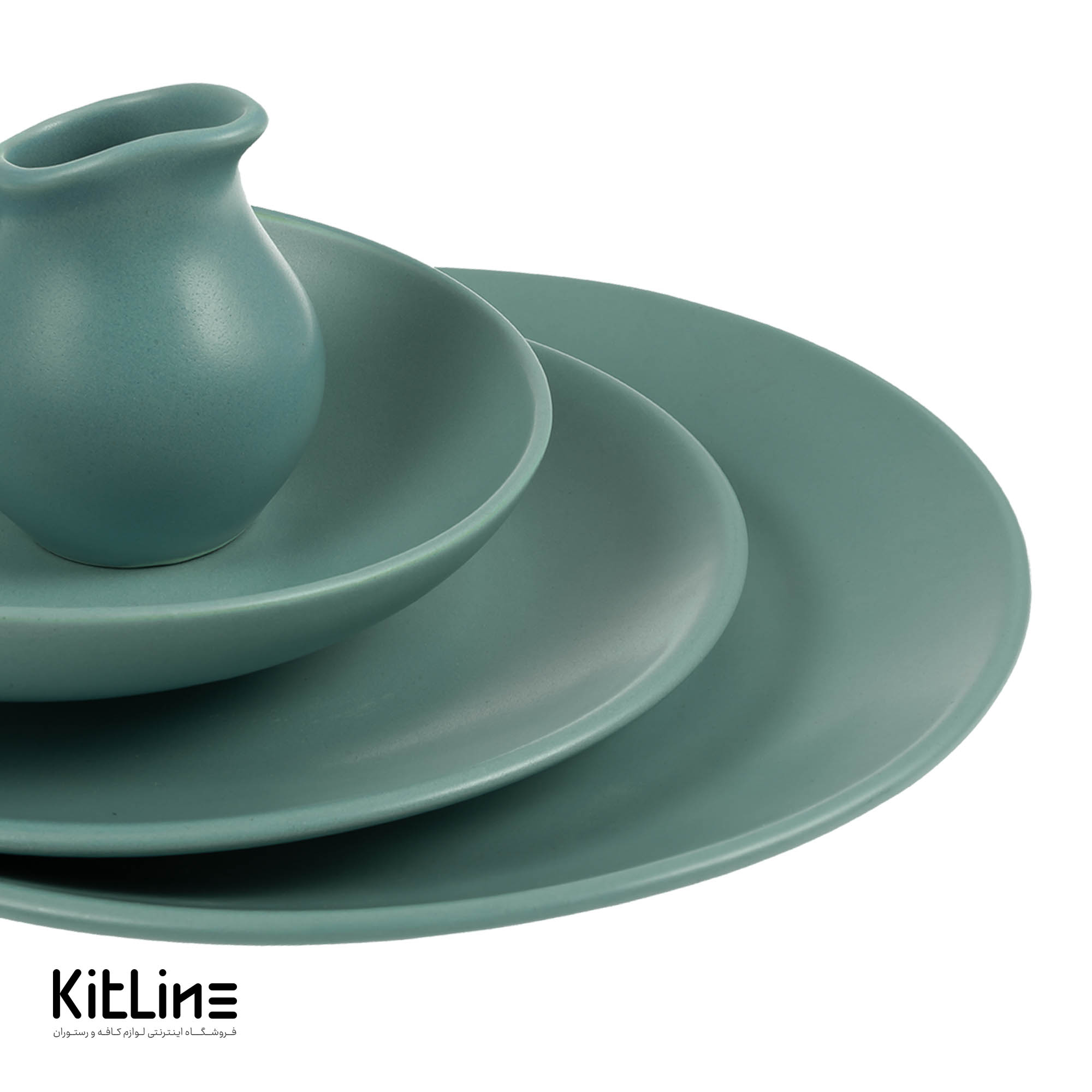 بشقاب تخت اوال سرامیکی ۲۵ سانتیمتری آبی - تصویر 4