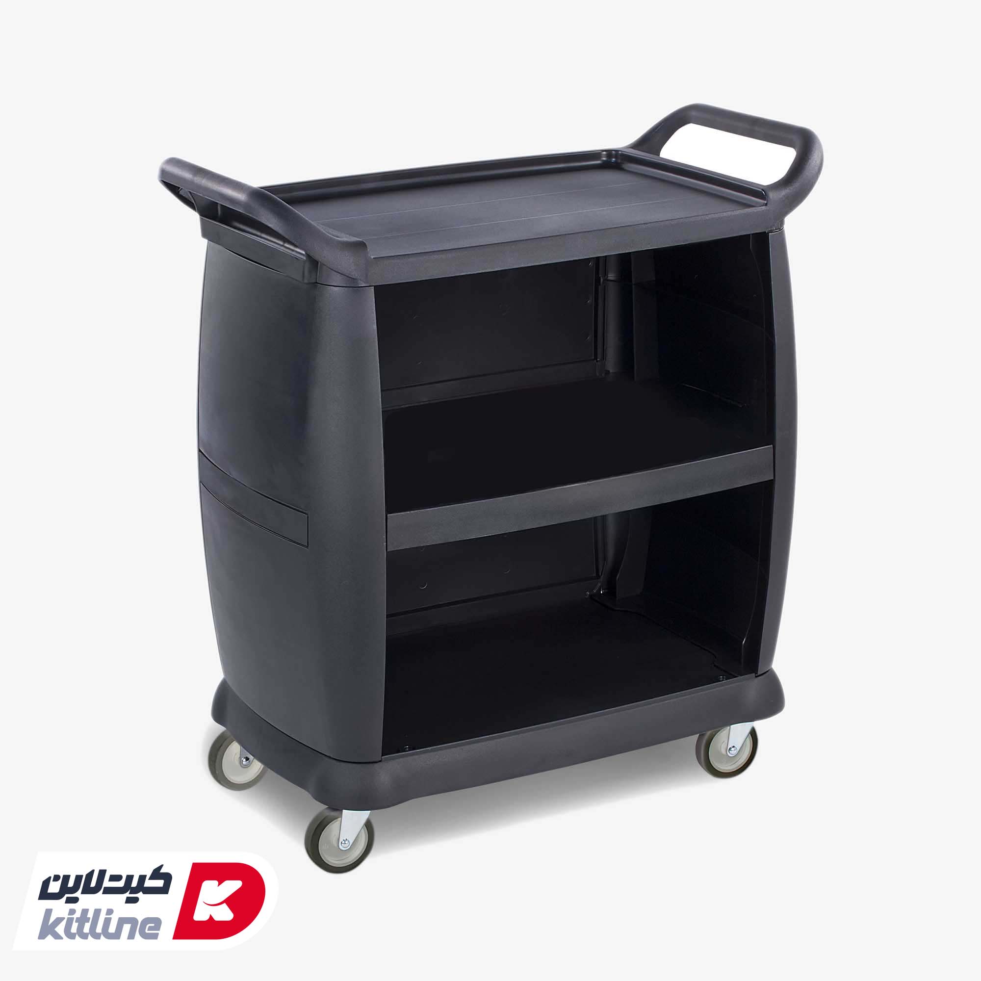 ترولی سرو ۳ طبقه دور بسته پلاستیکی طرح کارلایز