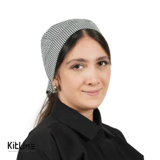 کلاه بند‌دار چهارخانه مشکی