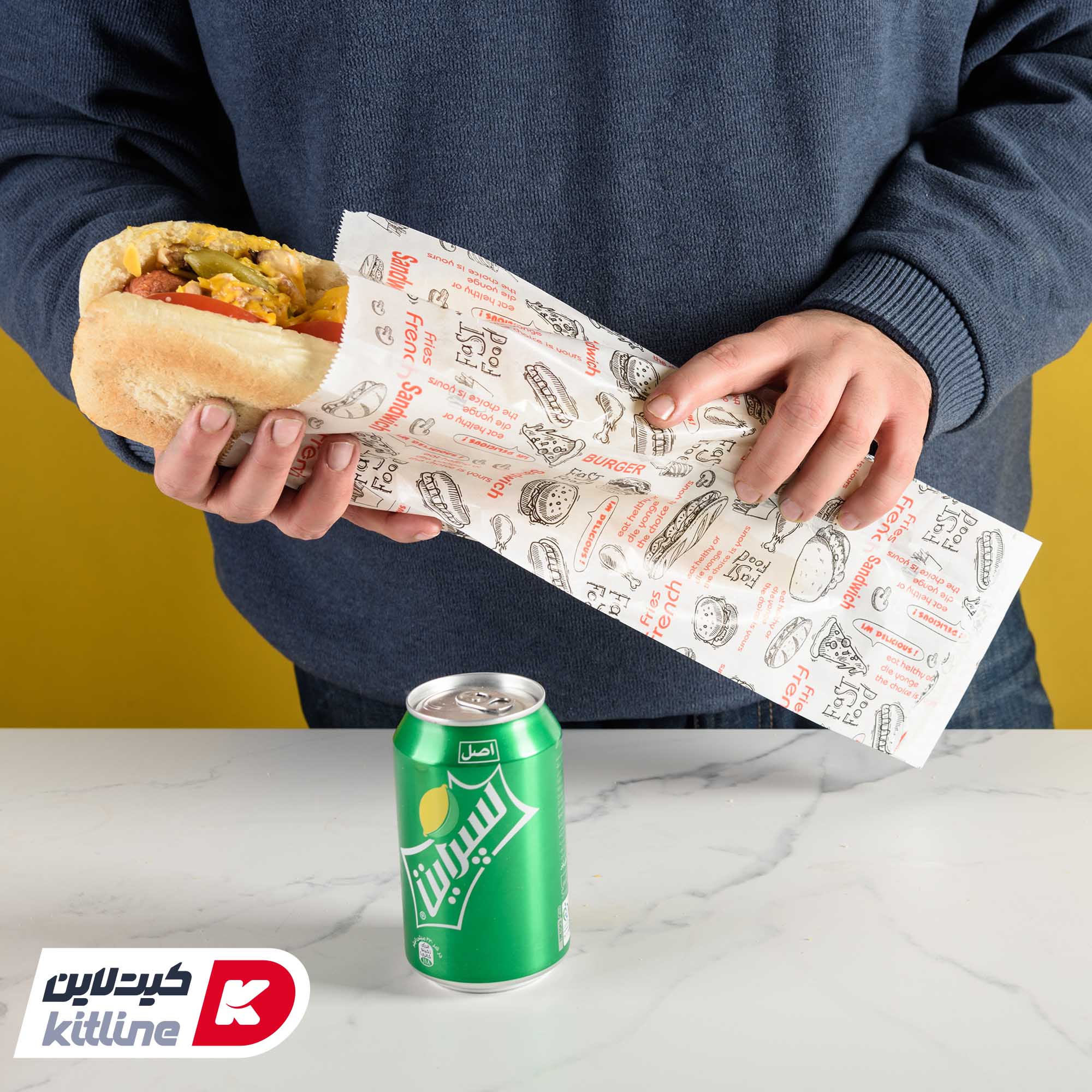 پاکت ساندویچ یکبار مصرف کاغذی مومی ۱۲×۳۷ سانتیمتری (کارتن ۴۰۰۰ عددی) - تصویر 4