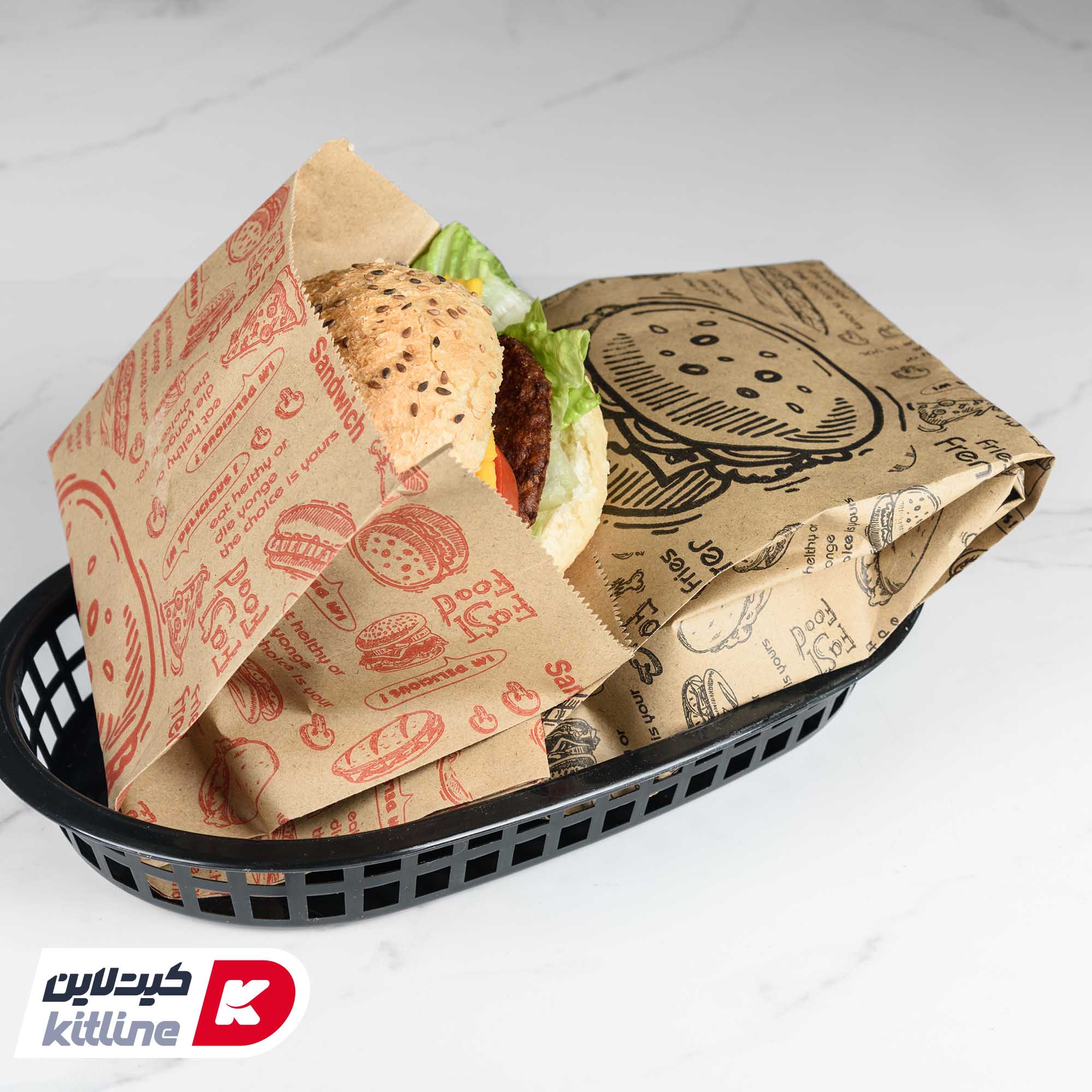 پاکت همبرگر یکبار مصرف کاغذی کرافت مشکی ۱۵×۲۷ سانتیمتری (کارتن ۱۲۰۰ عددی) - تصویر 4
