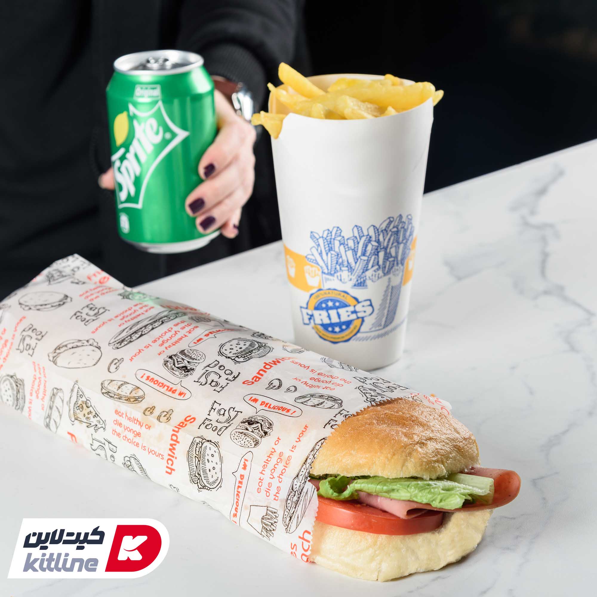 پاکت ساندویچ یکبار مصرف کاغذی مومی ۹×۳۲ سانتیمتری (کارتن ۴۵۰۰ عددی) - تصویر 4