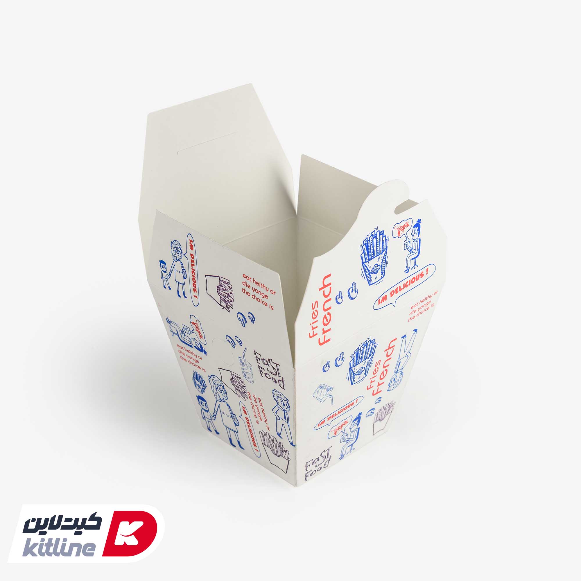 جعبه سیب زمینی یکبار مصرف کاغذی ایندربرد ۱۰.۵×۱۰.۵ سانتیمتری (کارتن ۴۰۰ عددی) - تصویر 4