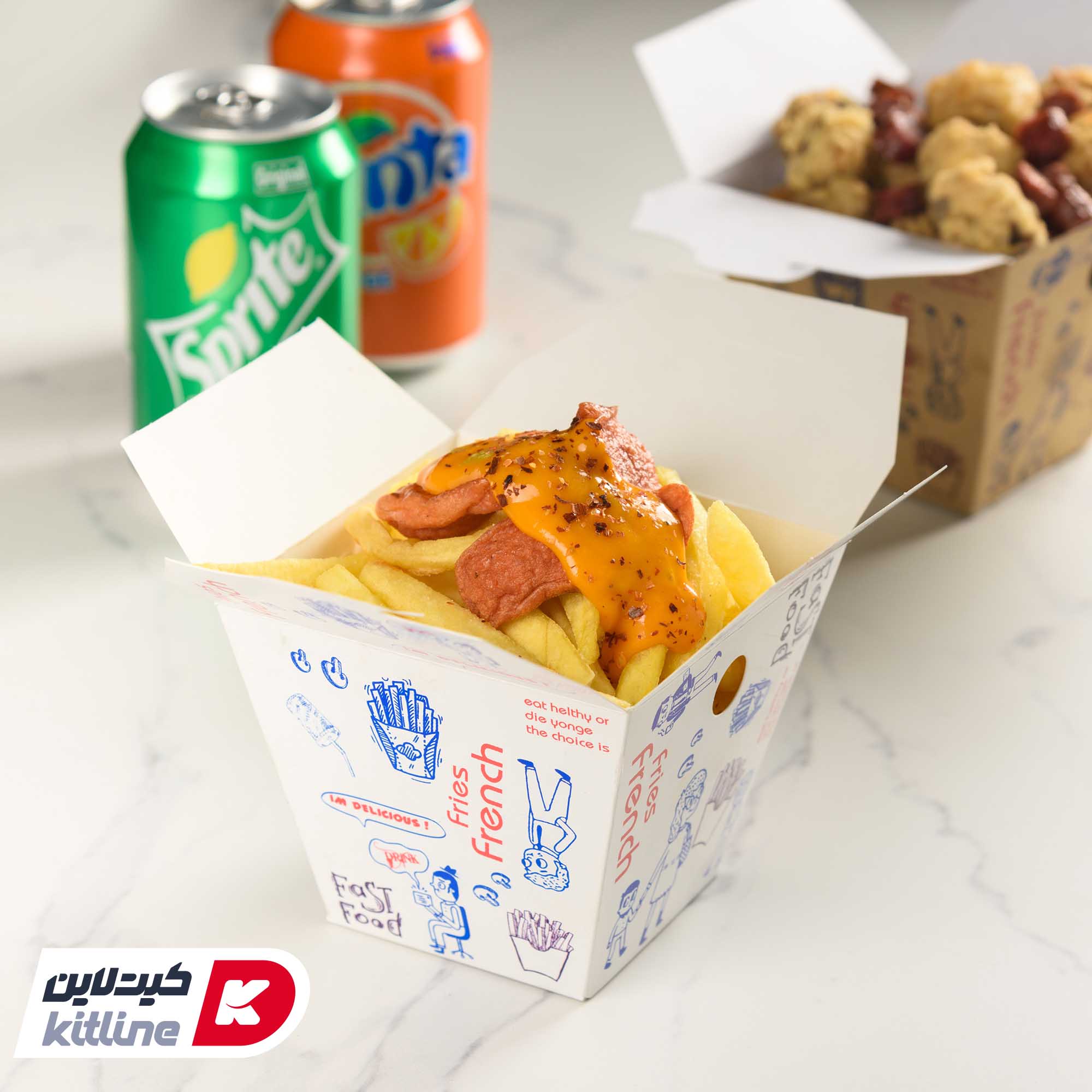 جعبه سیب زمینی یکبار مصرف کاغذی ایندربرد ۱۰.۵×۱۰.۵ سانتیمتری (کارتن ۴۰۰ عددی) - تصویر 5