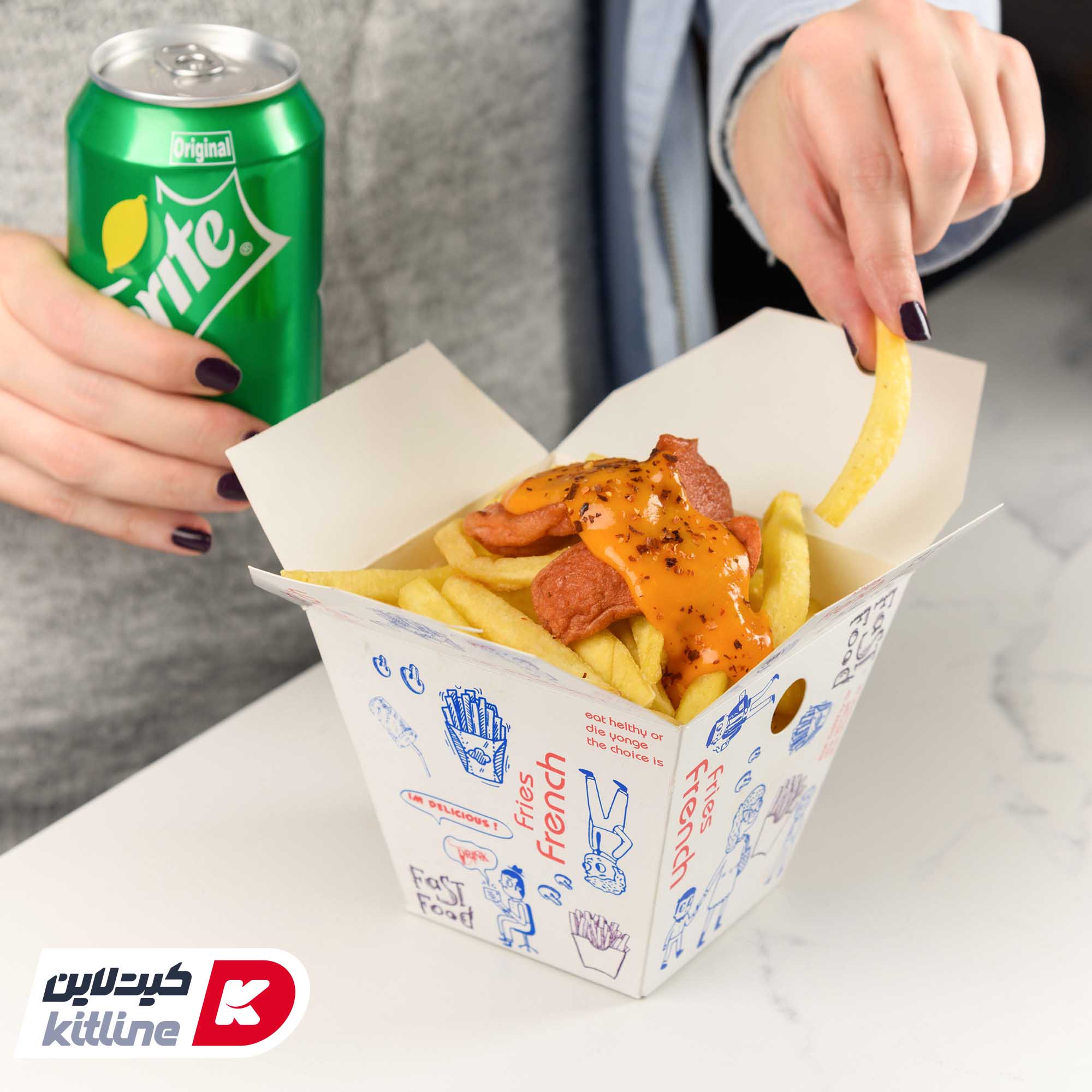 جعبه سیب زمینی یکبار مصرف کاغذی ایندربرد ۱۰.۵×۱۰.۵ سانتیمتری (کارتن ۴۰۰ عددی) - تصویر 6