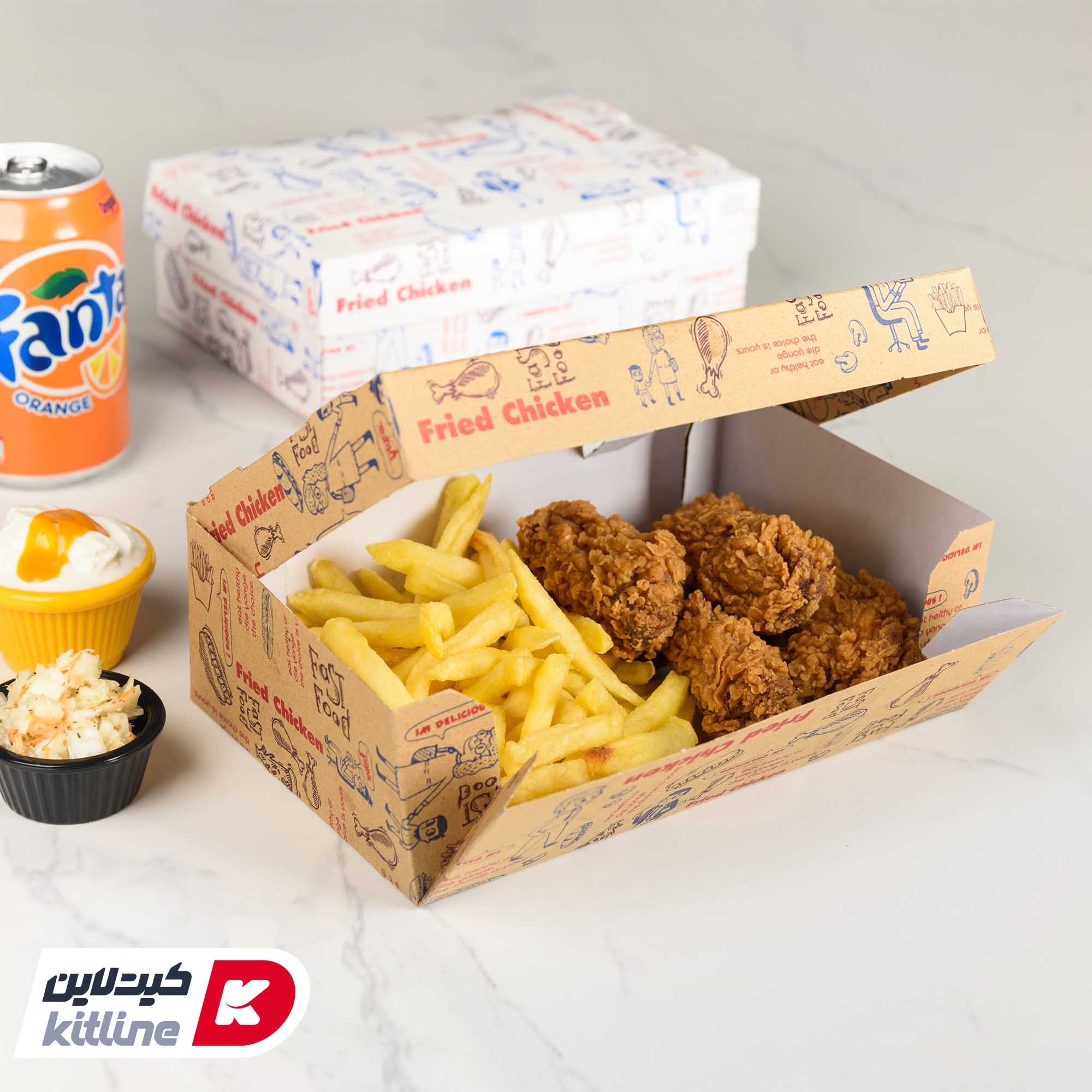 جعبه سوخاری یکبار مصرف کاغذی کرافت ۱۳.۵×۲۱ سانتیمتری (کارتن ۳۰۰ عددی) - تصویر 4