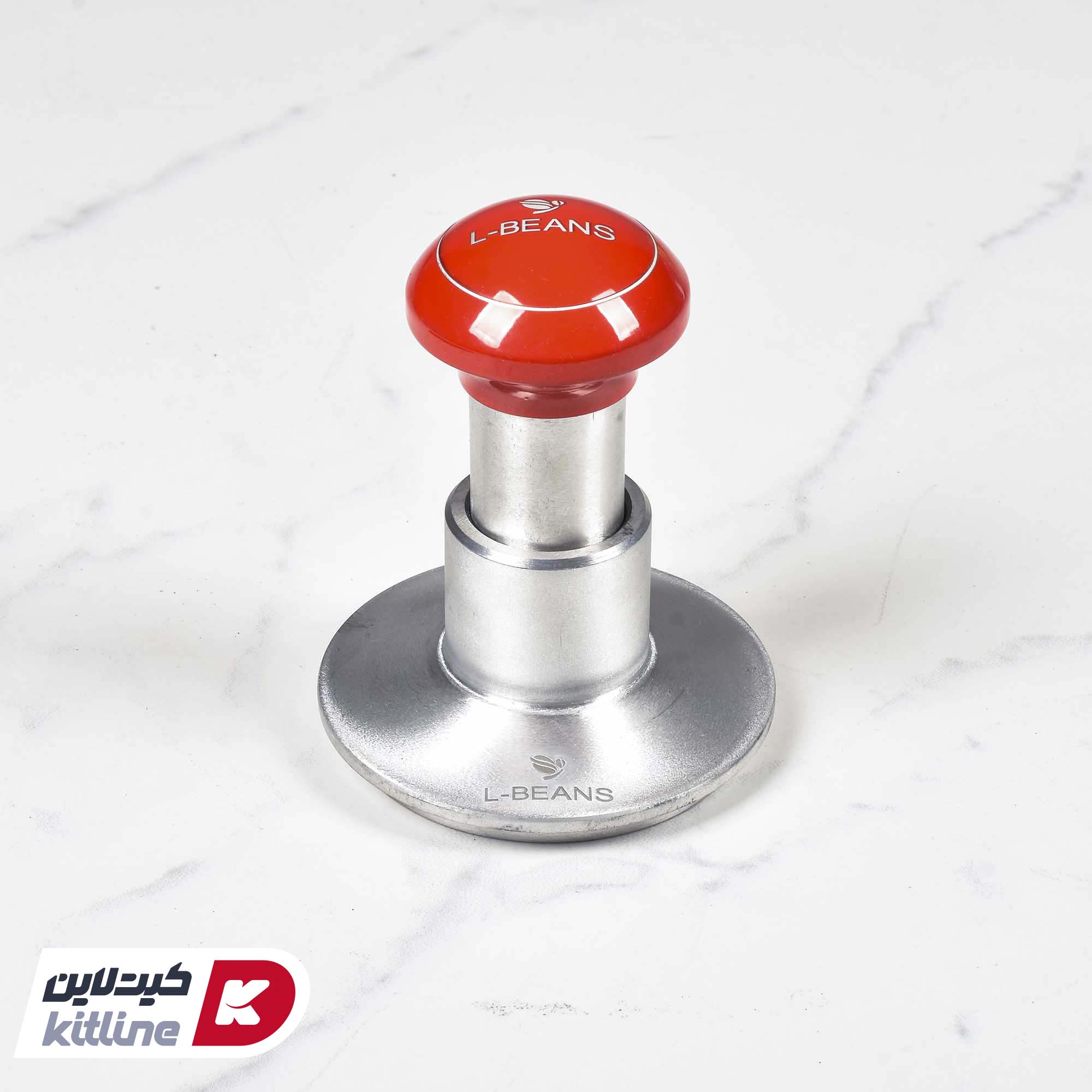 تمپر قهوه ۵۸ میلیمتری دسته قرمز L-BEANS