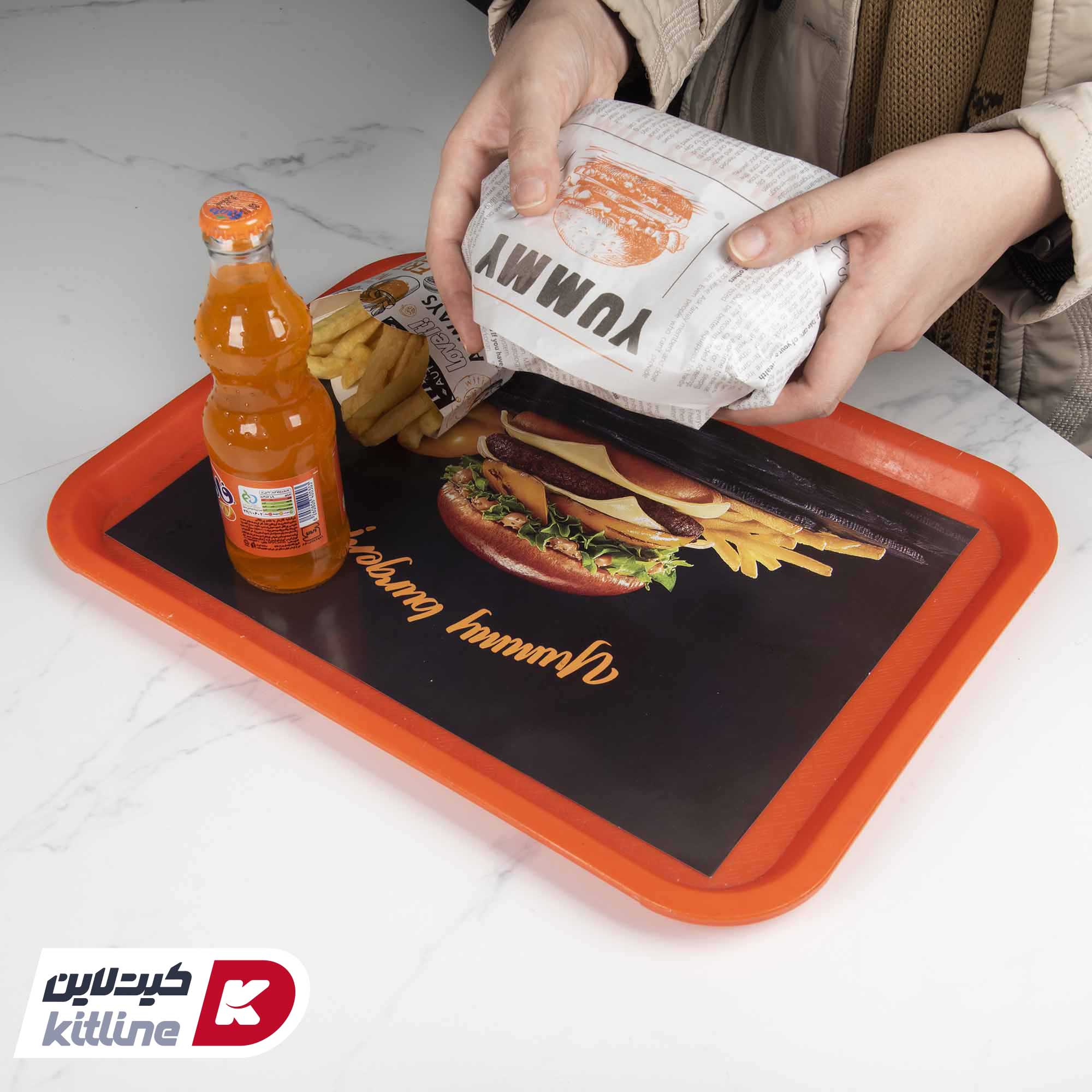 کاغذ کف سینی یکبار مصرف طرح برگر ۳۰×۴۰ سانتیمتری (کارتن ۵ کیلوگرمی) - تصویر 3