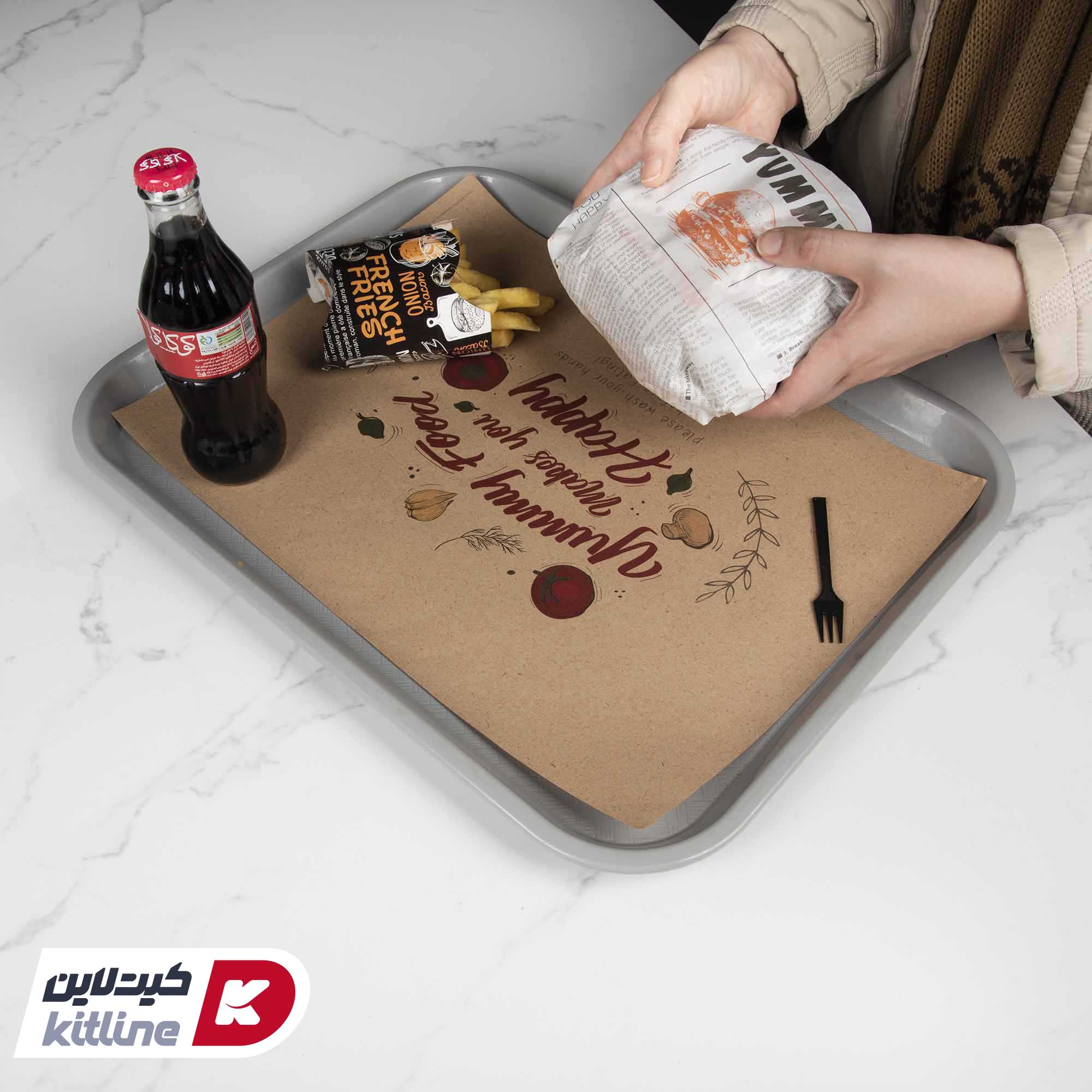 کاغذ کف سینی یکبار مصرف طرح هپی ۲۴×۳۴ سانتیمتری (کارتن ۵ کیلوگرمی) - تصویر 3