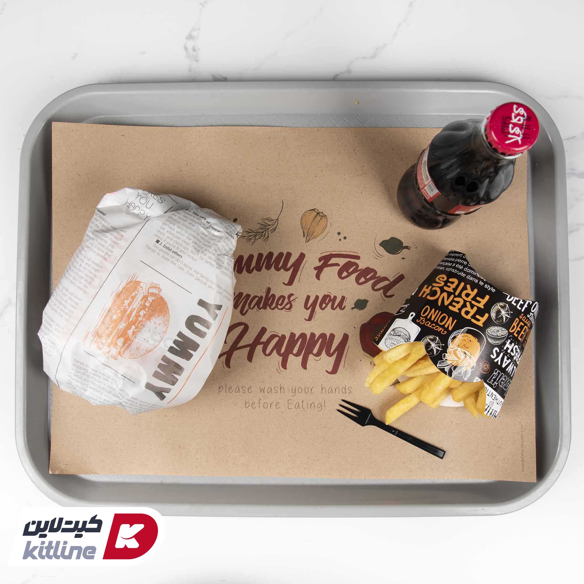 کاغذ کف سینی یکبار مصرف طرح هپی ۲۴×۳۴ سانتیمتری (کارتن ۵ کیلوگرمی) - تصویر 4