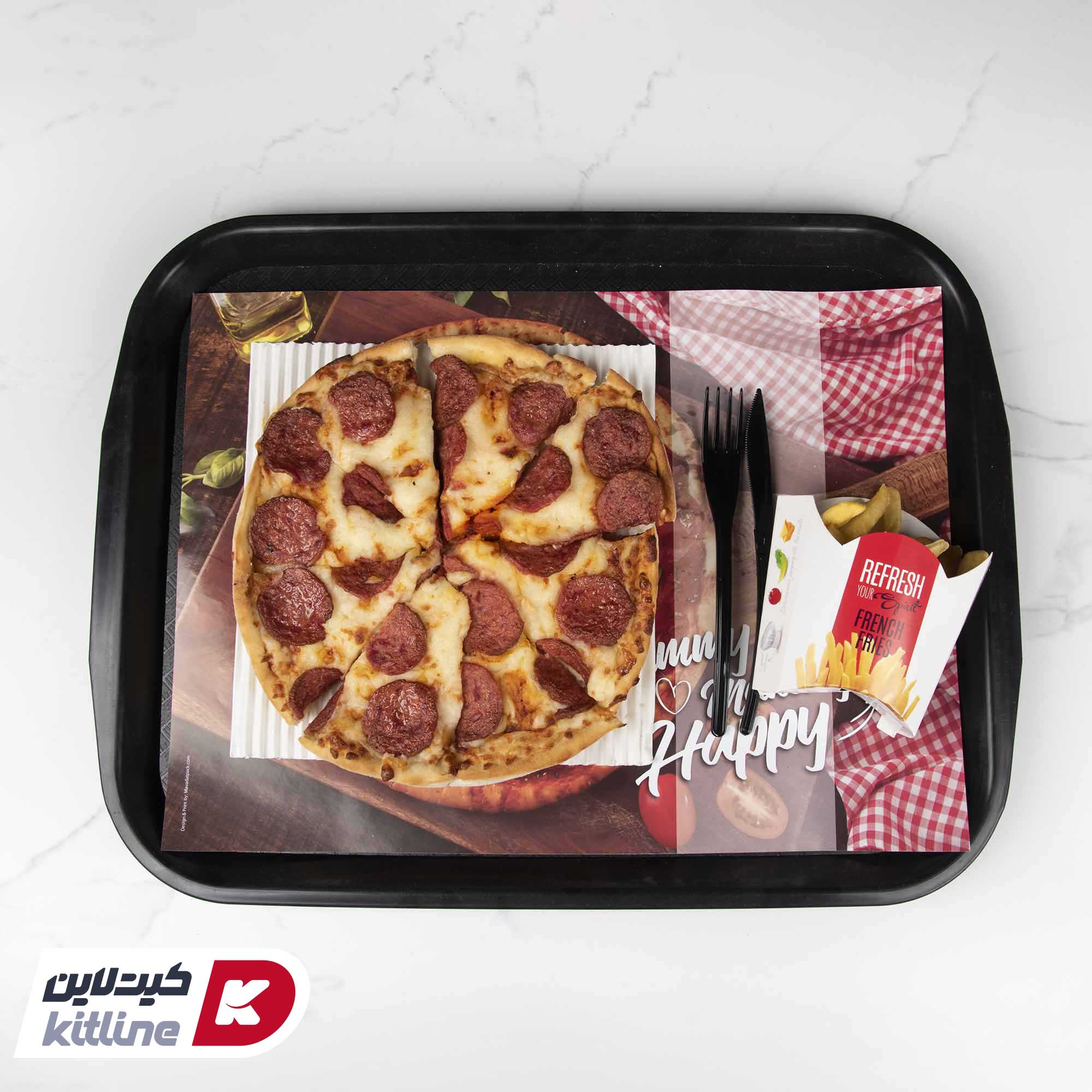 کاغذ کف سینی یکبار مصرف طرح پیتزا ۳۰×۴۰ سانتیمتری (کارتن ۵ کیلوگرمی) - تصویر 4