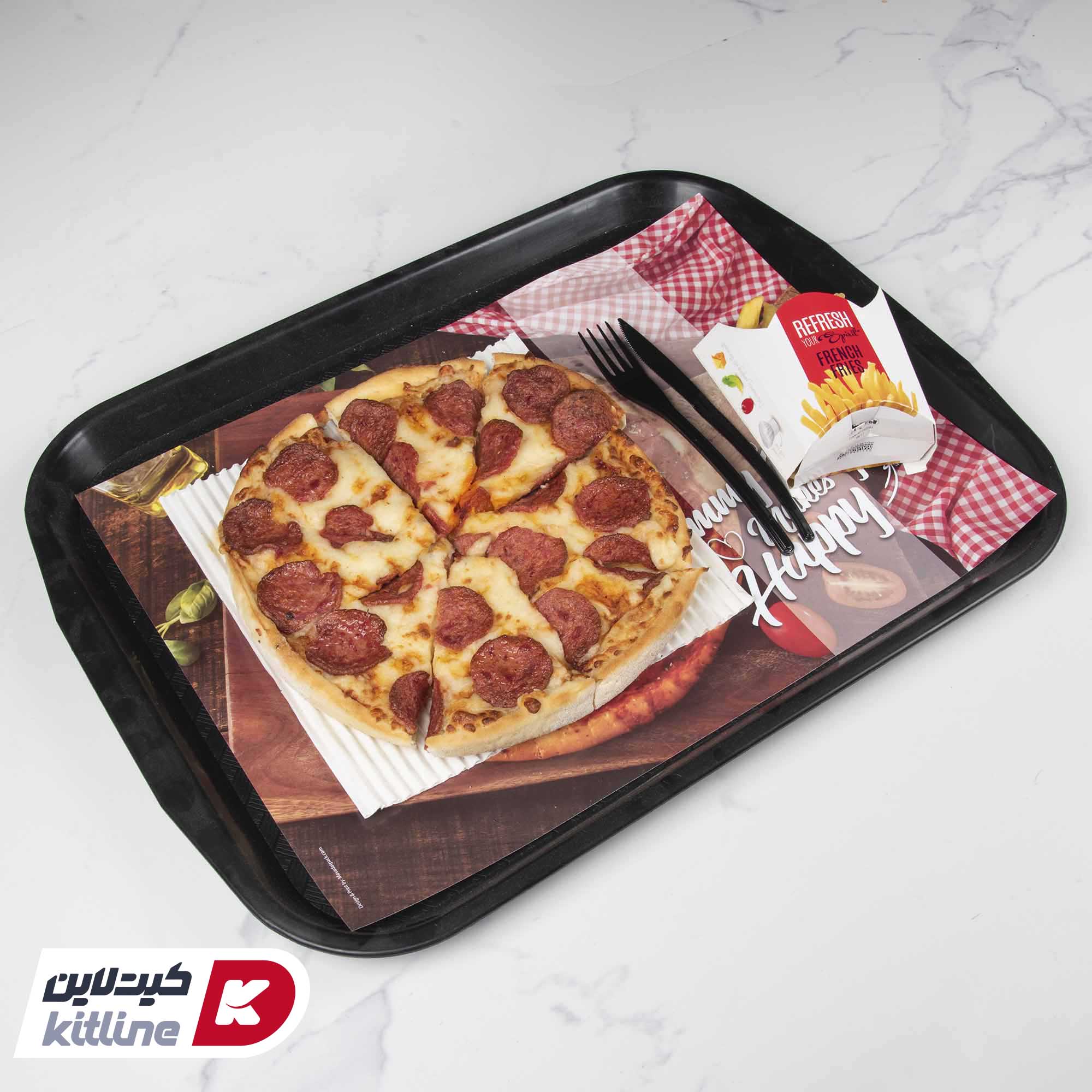 کاغذ کف سینی یکبار مصرف طرح پیتزا ۳۰×۴۰ سانتیمتری (کارتن ۵ کیلوگرمی) - تصویر 3