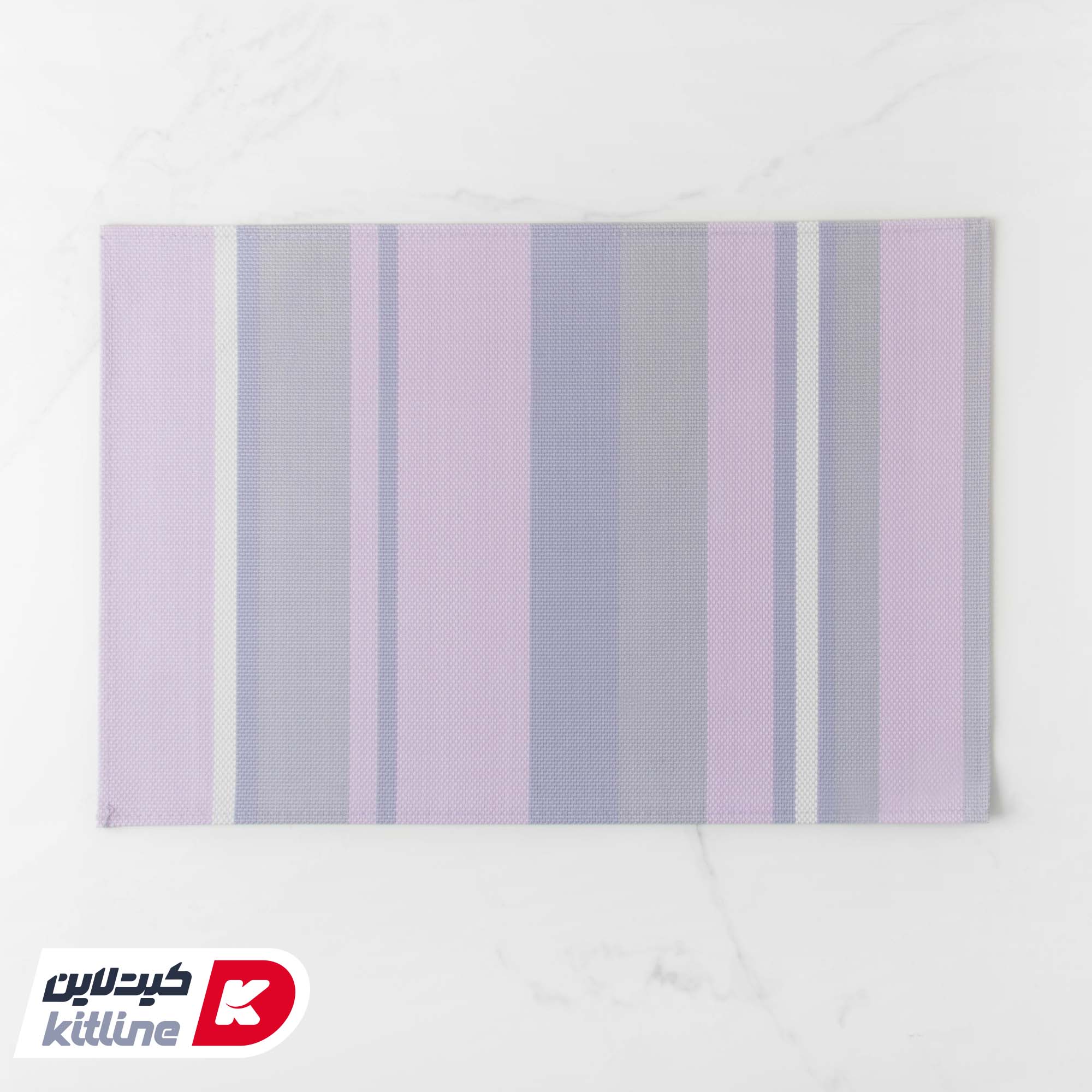 زیر بشقابی پلاستیکی ۳۲×۴۷ سانتیمتری بنفش راه راه