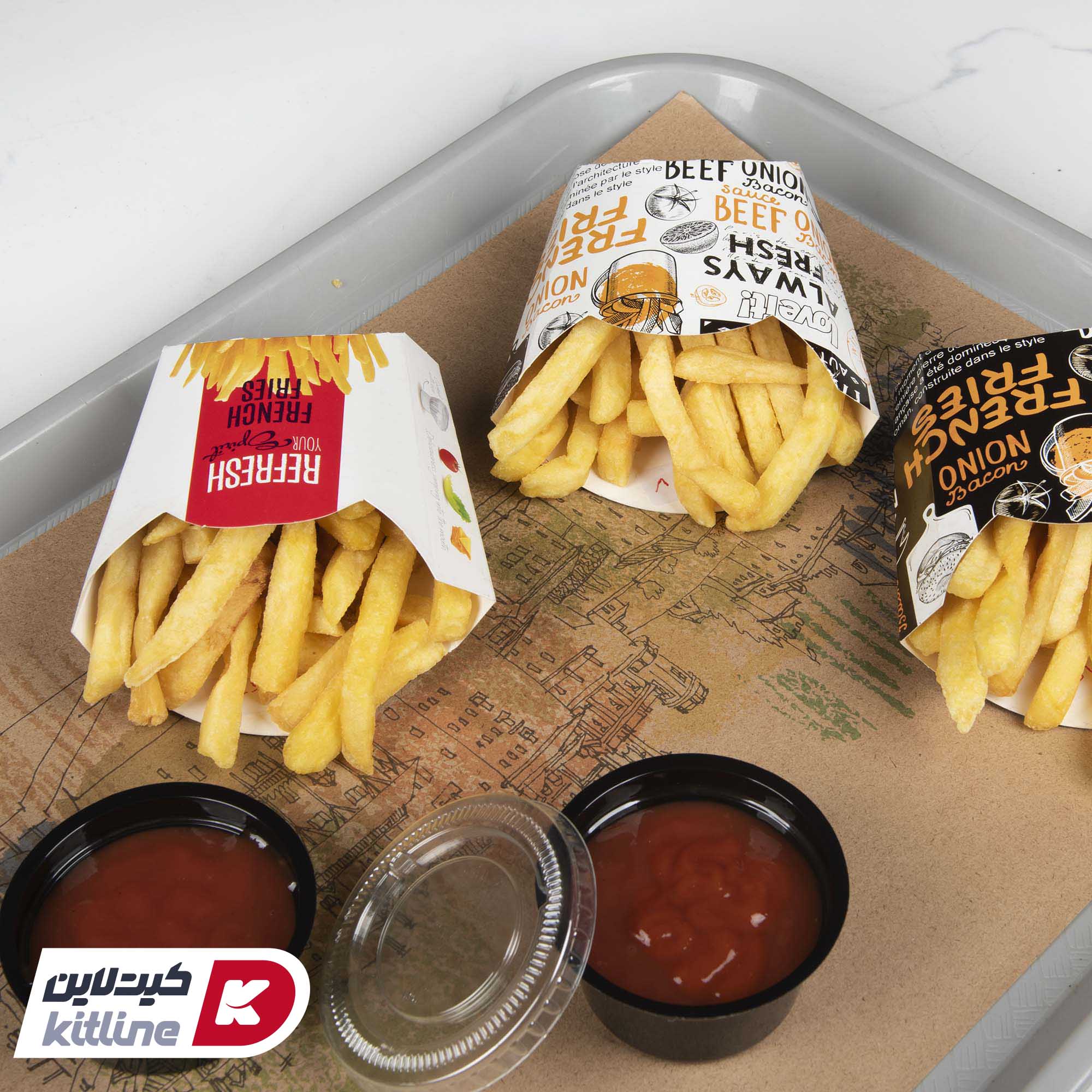 جعبه سیب زمینی یکبار مصرف کاغذی مک دونالدی ۱۲×۱۲.۵ سانتیمتری قرمز (کارتن ۱۲۰۰ عددی) - تصویر 4