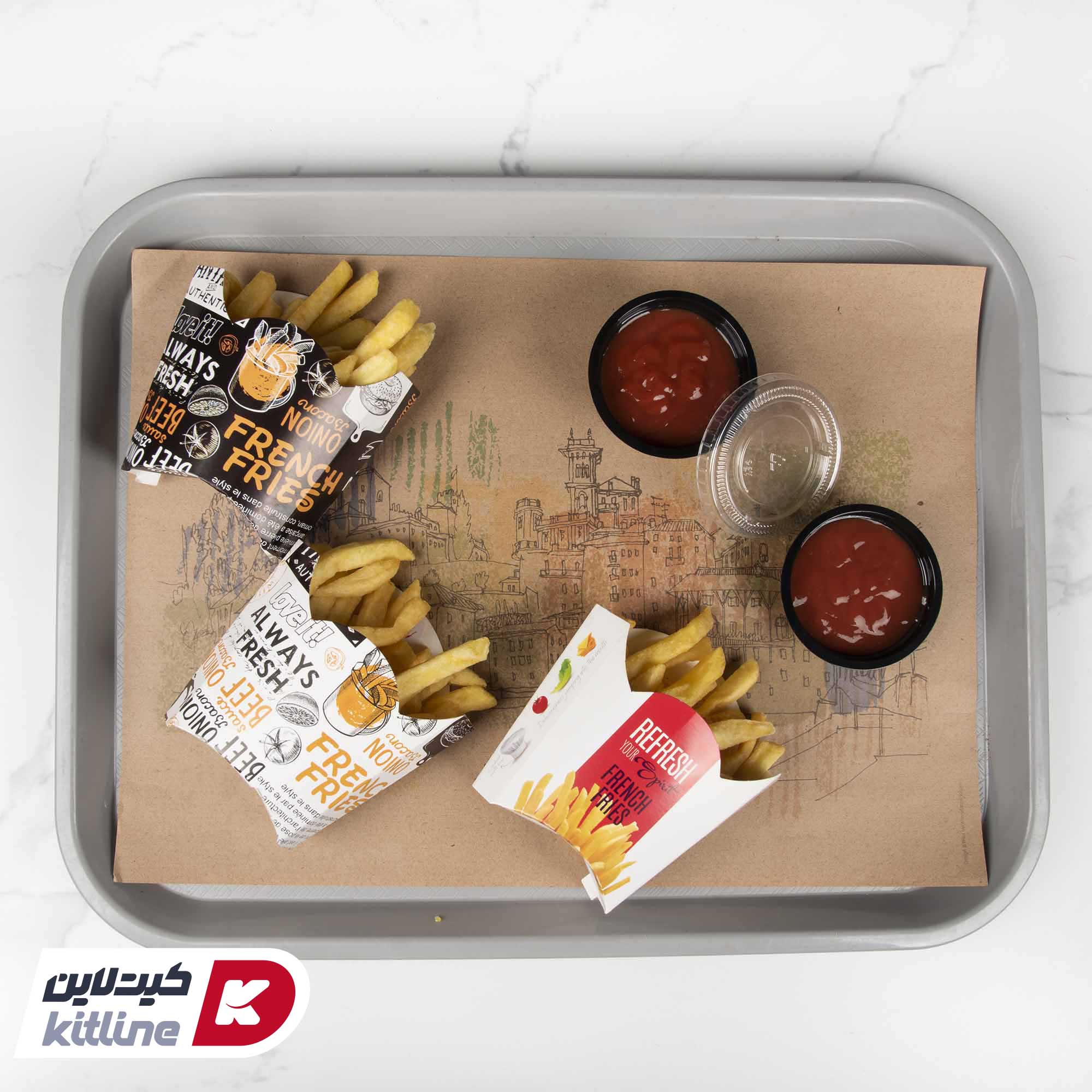 کاغذ کف سینی یکبار مصرف کرافت طرح ایتالیا ۲۴×۳۴ سانتیمتری (کارتن ۵ کیلوگرمی) - تصویر 3