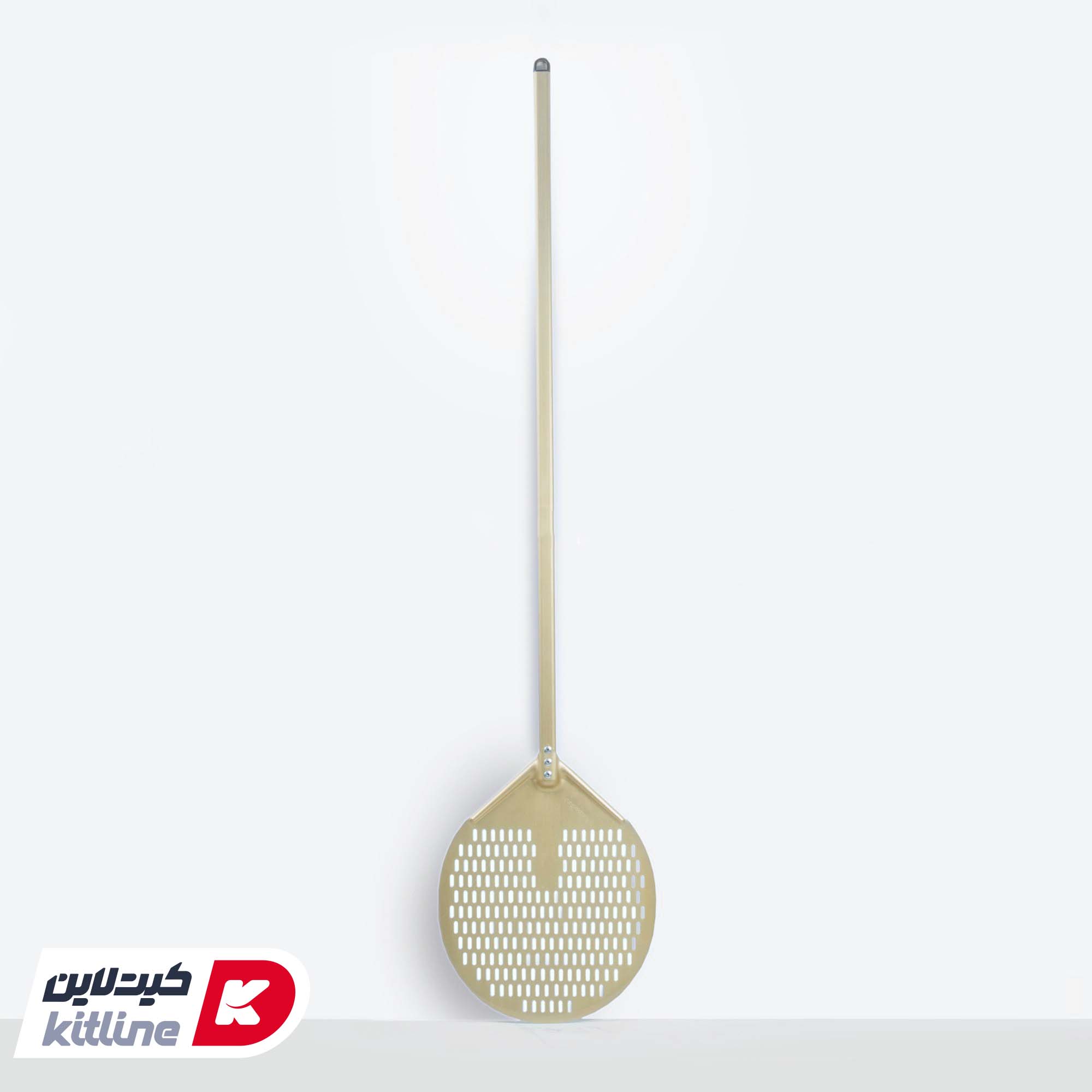 پارو پیتزا طلایی پانچ آلومینیومی گرد کف ۳۷، دسته ۱۲۰ سانتیمتر کیچن تک