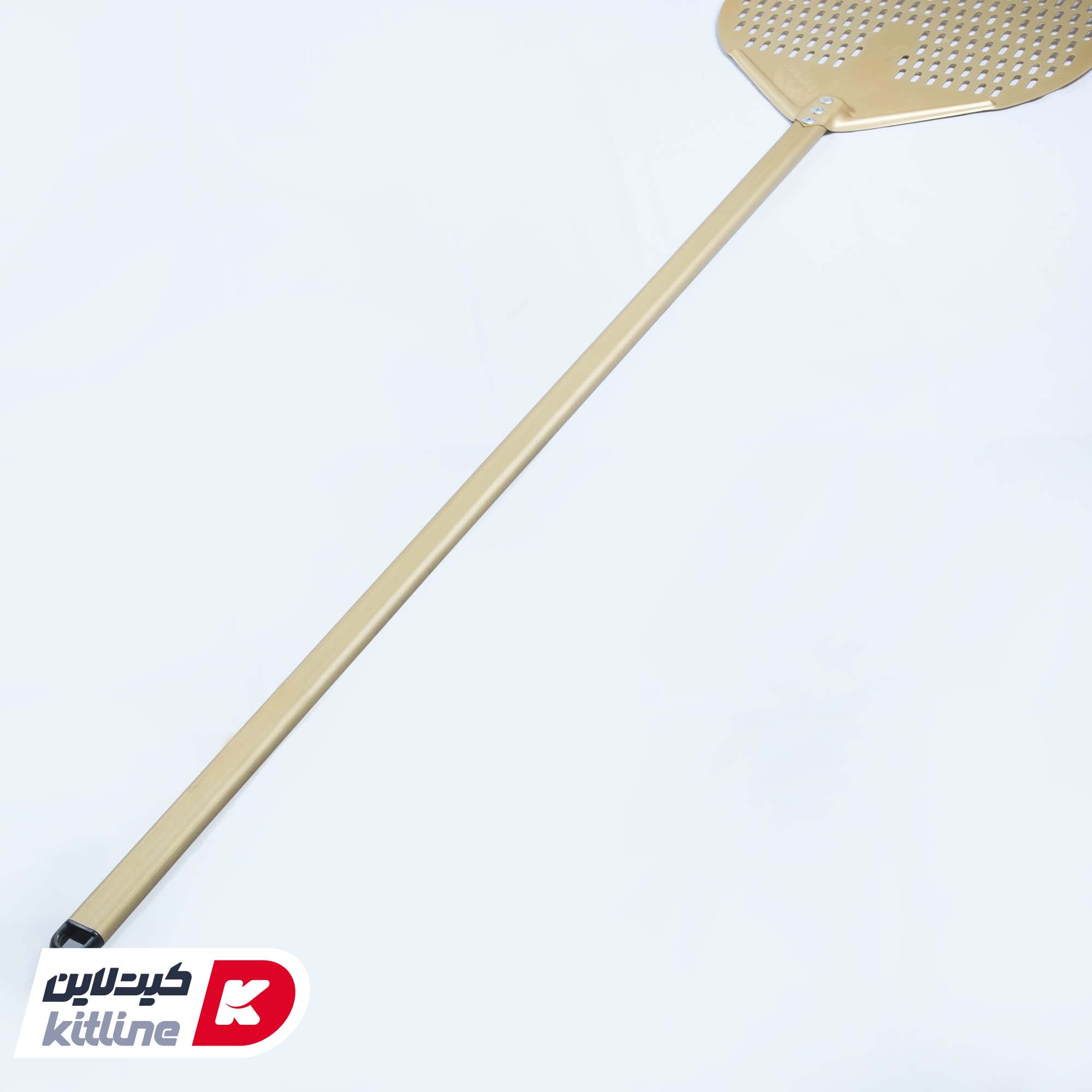 پارو پیتزا طلایی پانچ آلومینیومی گرد کف ۳۷، دسته ۱۲۰ سانتیمتر کیچن تک - تصویر 3